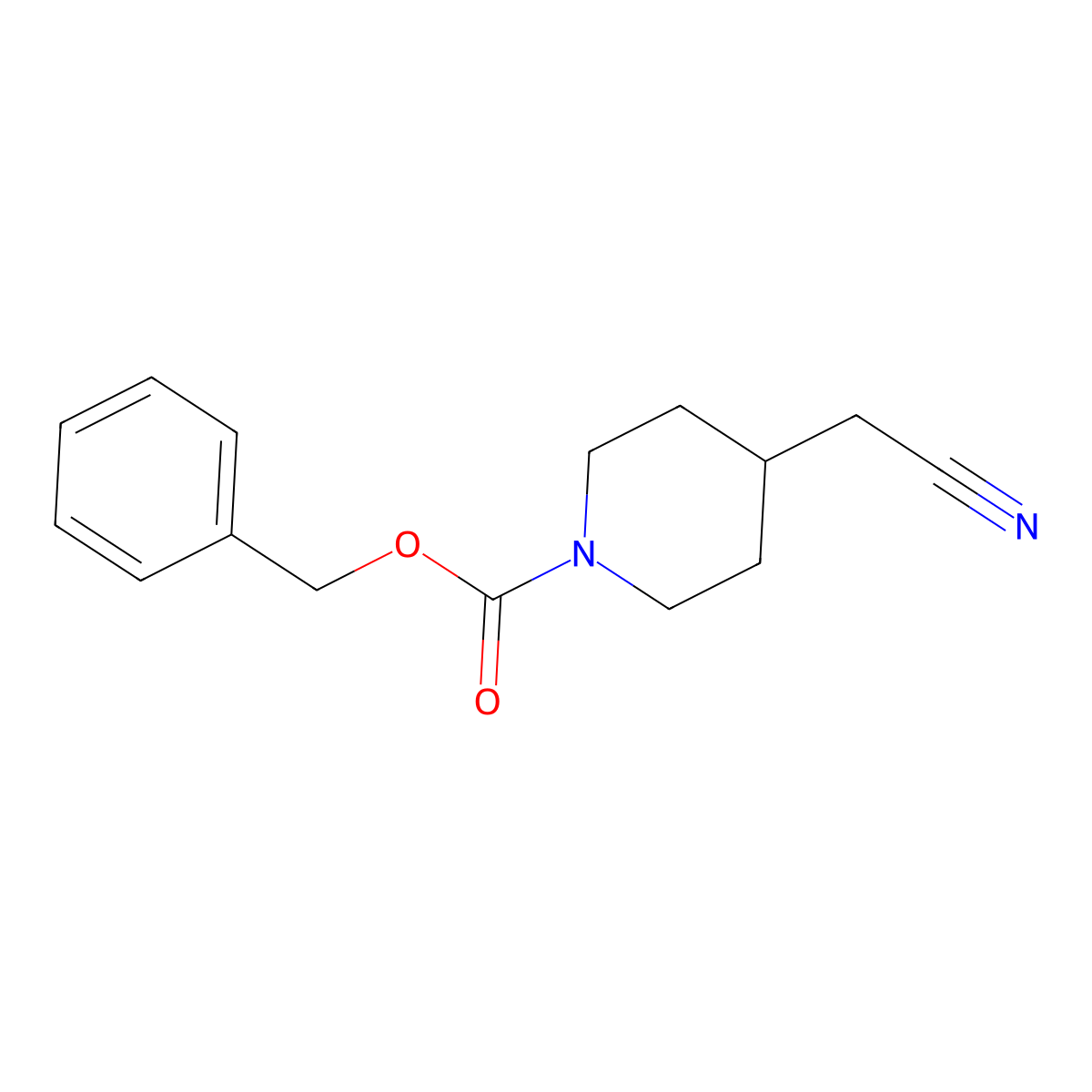 Benzyl 4-(cyanomethyl)piperidine-1-carboxylate molecular structure, CAS 1823802-34-1