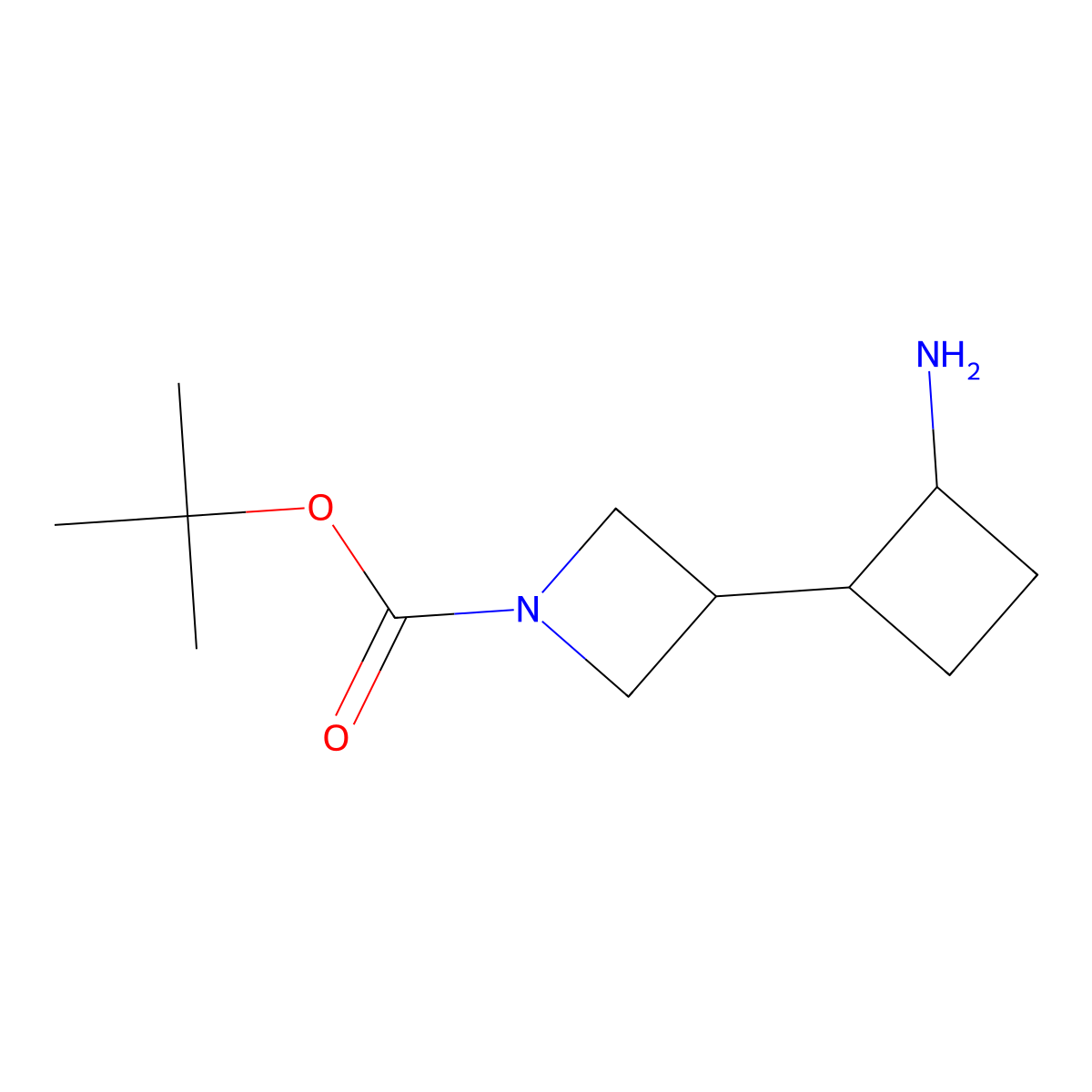 Tert-butyl 3-(2-aminocyclobutyl)azetidine-1-carboxylate molecular structure, CAS 1823805-31-7
