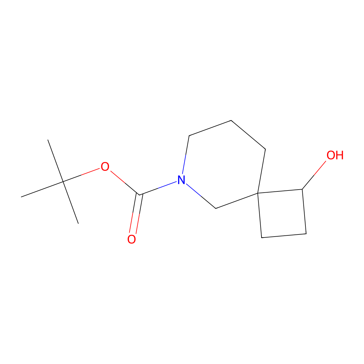 Tert-butyl 1-hydroxy-6-azaspiro[3.5]nonane-6-carboxylate molecular structure, CAS 1823805-67-9