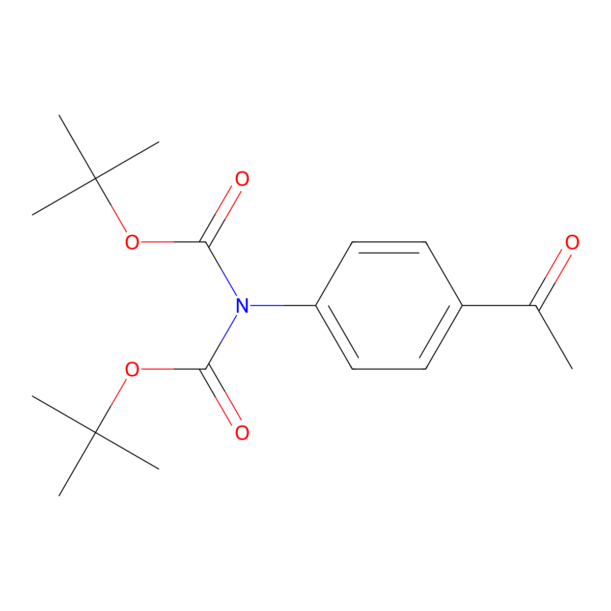 1-(4-N,N-Di-boc-aminophenyl)ethanone molecular structure, CAS 1823806-99-0