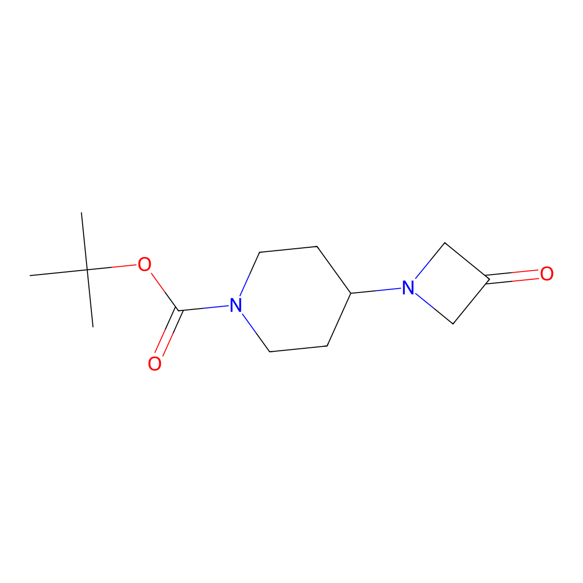 tert-Butyl4-(3-oxoazetidin-1-yl)piperidine-1-carboxylate molecular structure, CAS 1823807-13-1