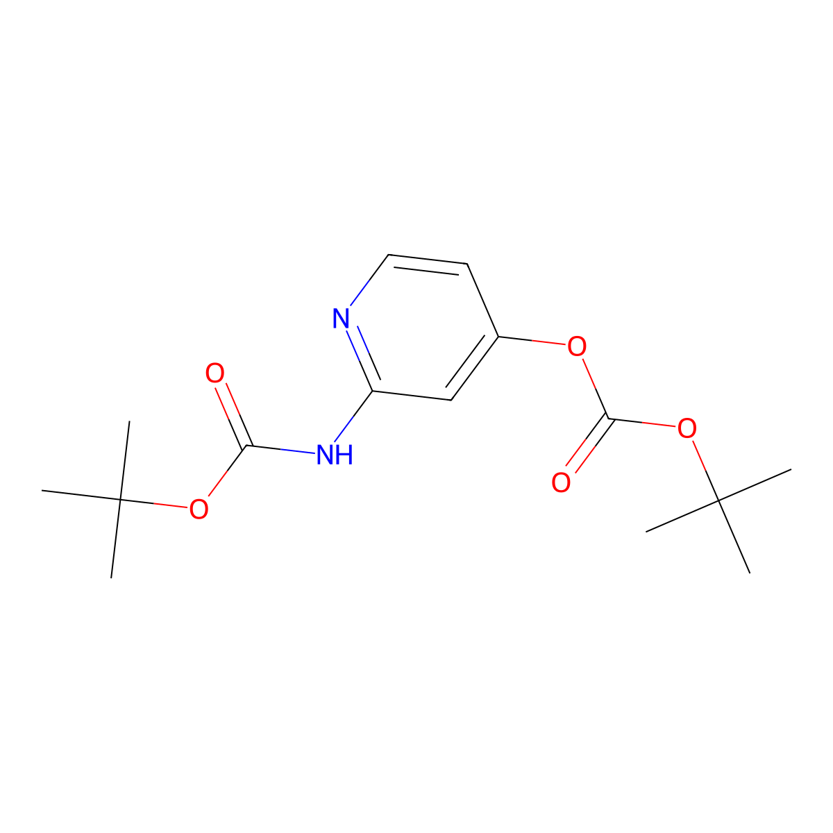 tert-Butyl 4-(tert-butoxycarbonyloxy)pyridin-2-ylcarbamate molecular structure, CAS 1823808-67-8