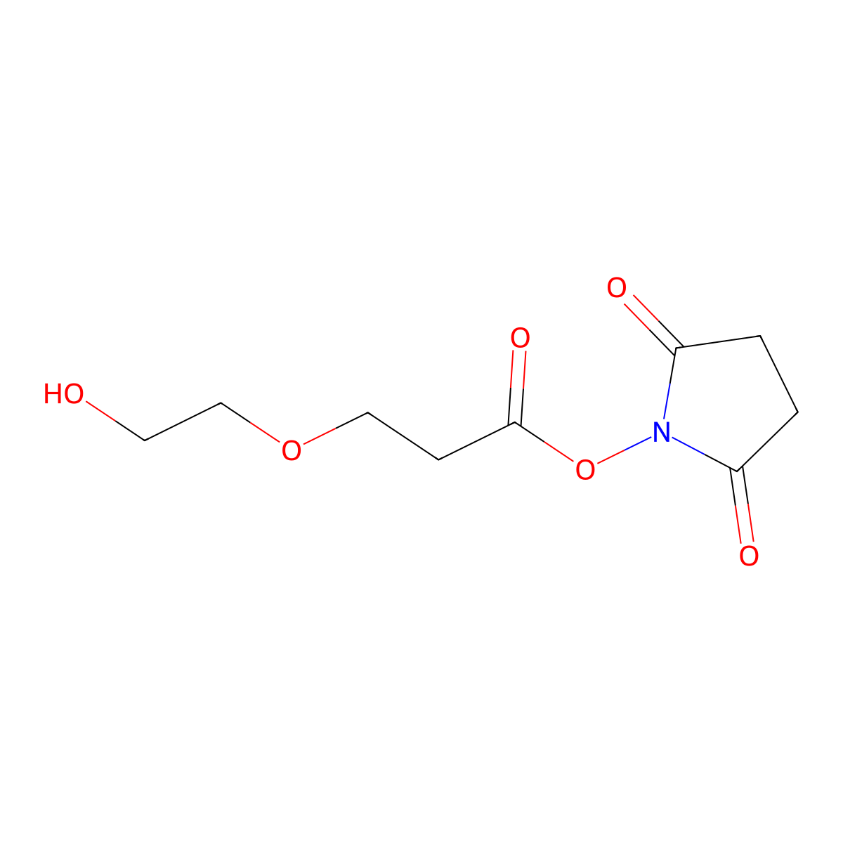 2,5-Dioxopyrrolidin-1-yl 3-(2-hydroxyethoxy)propanoate molecular structure, CAS 1823809-05-7