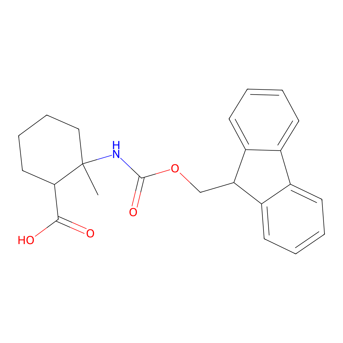 2-({[(9H-fluoren-9-yl)methoxy]carbonyl}amino)-2-methylcyclohexane-1-carboxylic acid molecular structure, CAS 1823809-07-9