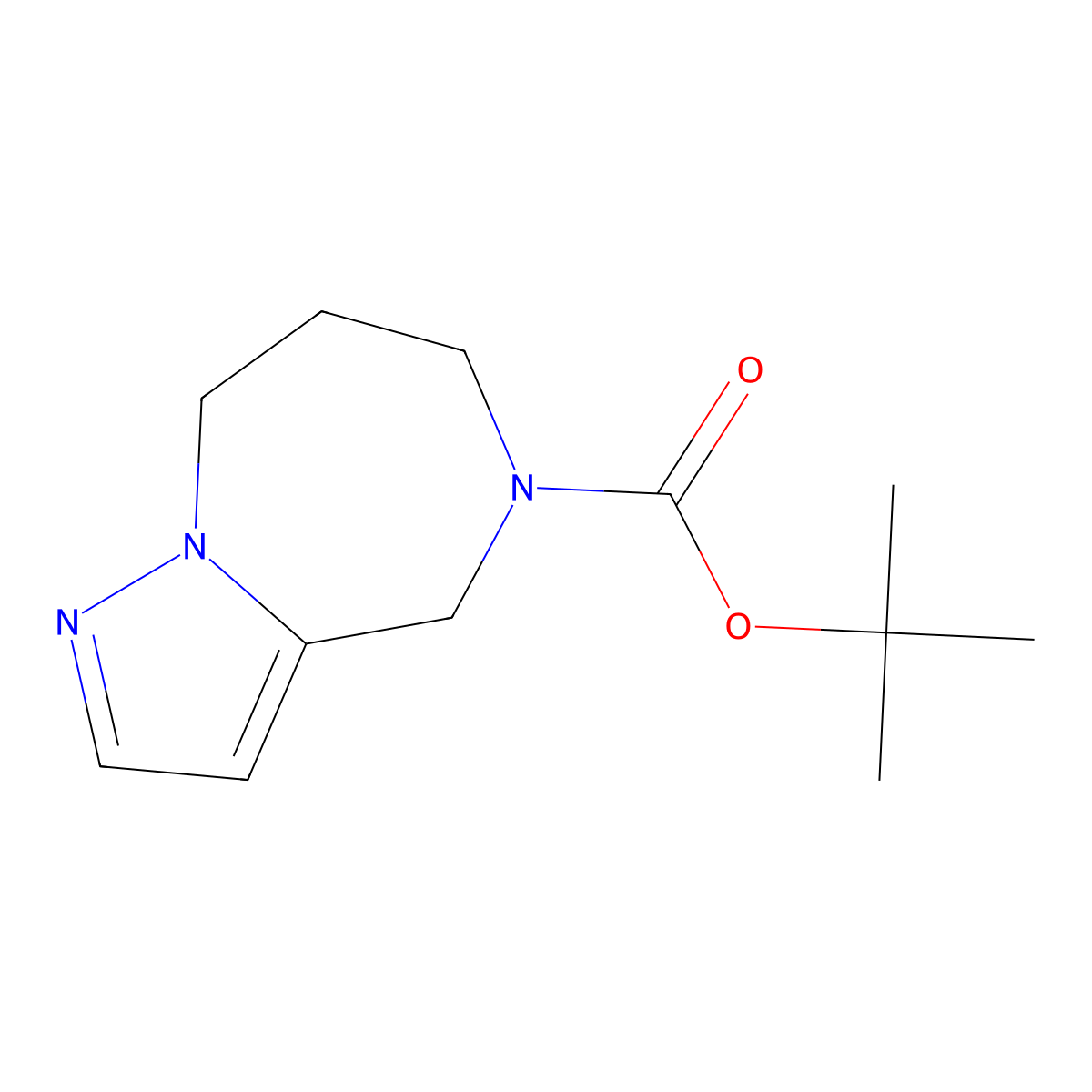 Tert-butyl 4,6,7,8-tetrahydropyrazolo[1,5-a][1,4]diazepine-5-carboxylate molecular structure, CAS 1823809-12-6