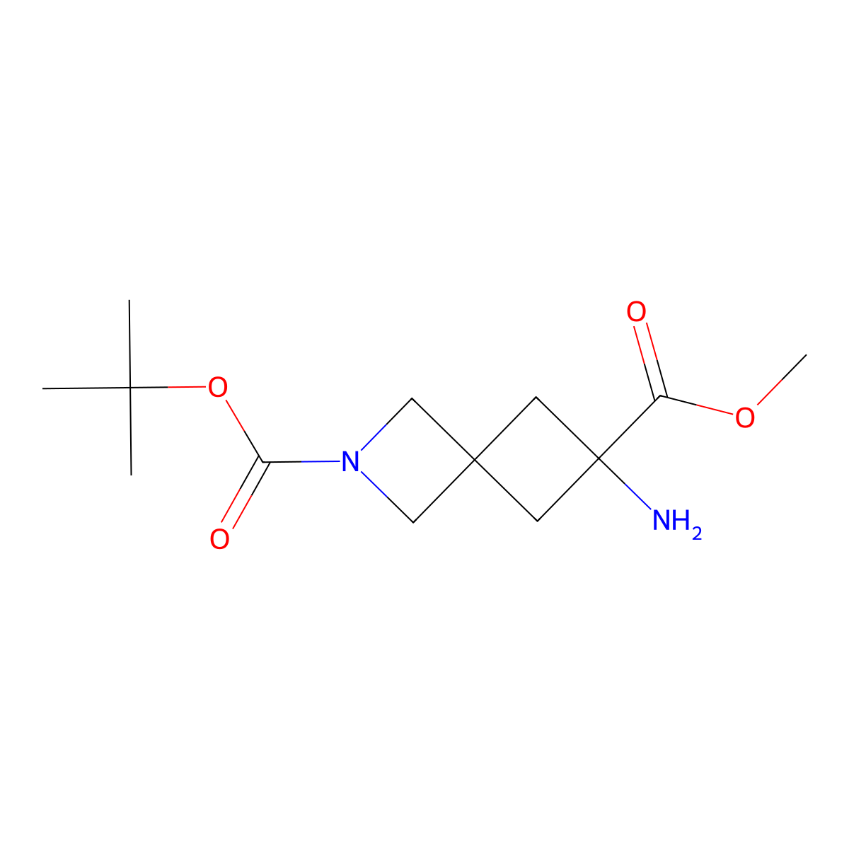 2-(Tert-butyl) 6-methyl 6-amino-2-azaspiro[3.3]heptane-2,6-dicarboxylate molecular structure, CAS 1823810-70-3