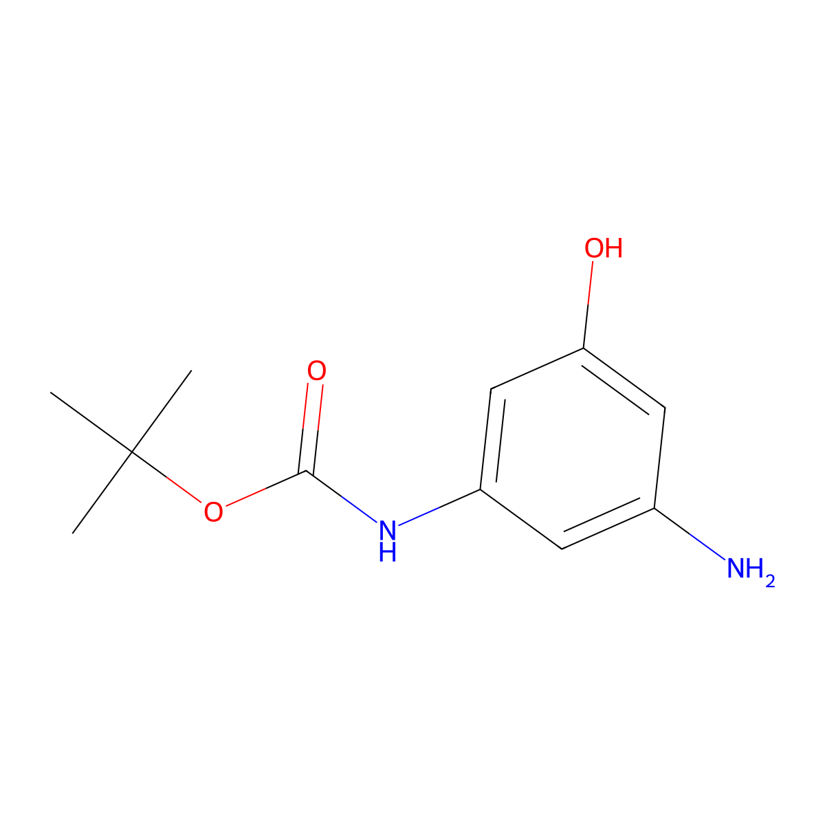 tert-butyl N-(3-amino-5-hydroxyphenyl)carbamate molecular structure, CAS 1823811-41-1