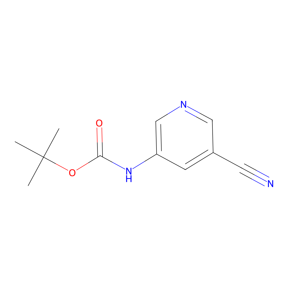 Tert-butyl (5-cyanopyridin-3-YL)carbamate molecular structure, CAS 1823811-69-3
