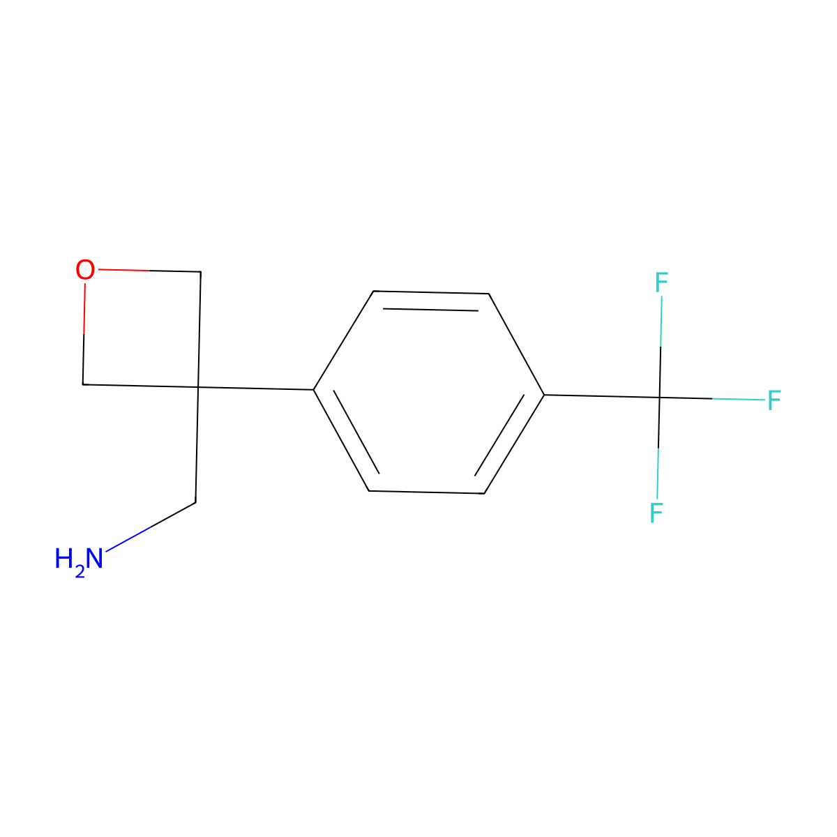 [3-[4-(Trifluoromethyl)phenyl]oxetan-3-yl]methanamine molecular structure, CAS 1823811-87-5