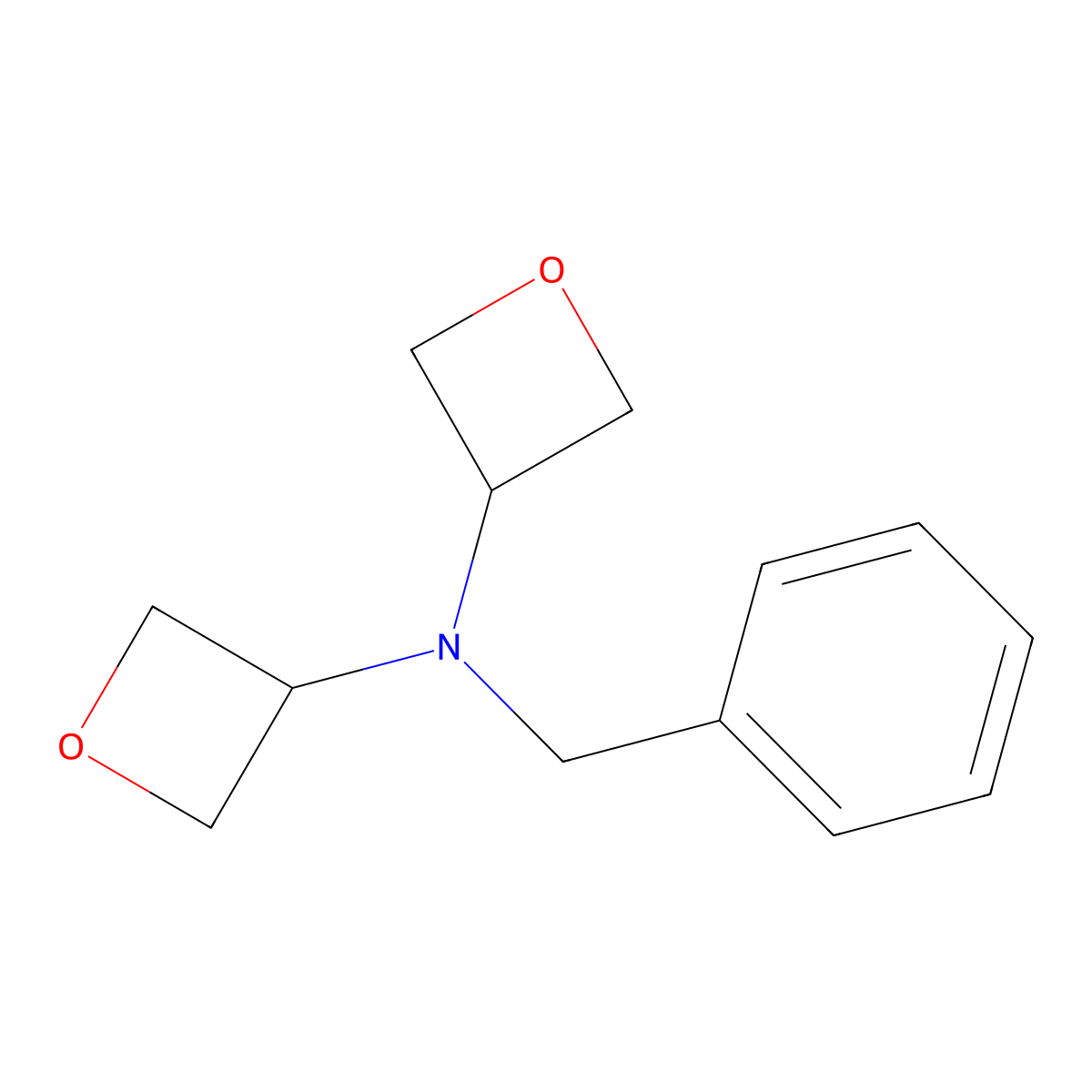N-Benzyl-N-(oxetan-3-yl)oxetan-3-amine molecular structure, CAS 1823812-00-5