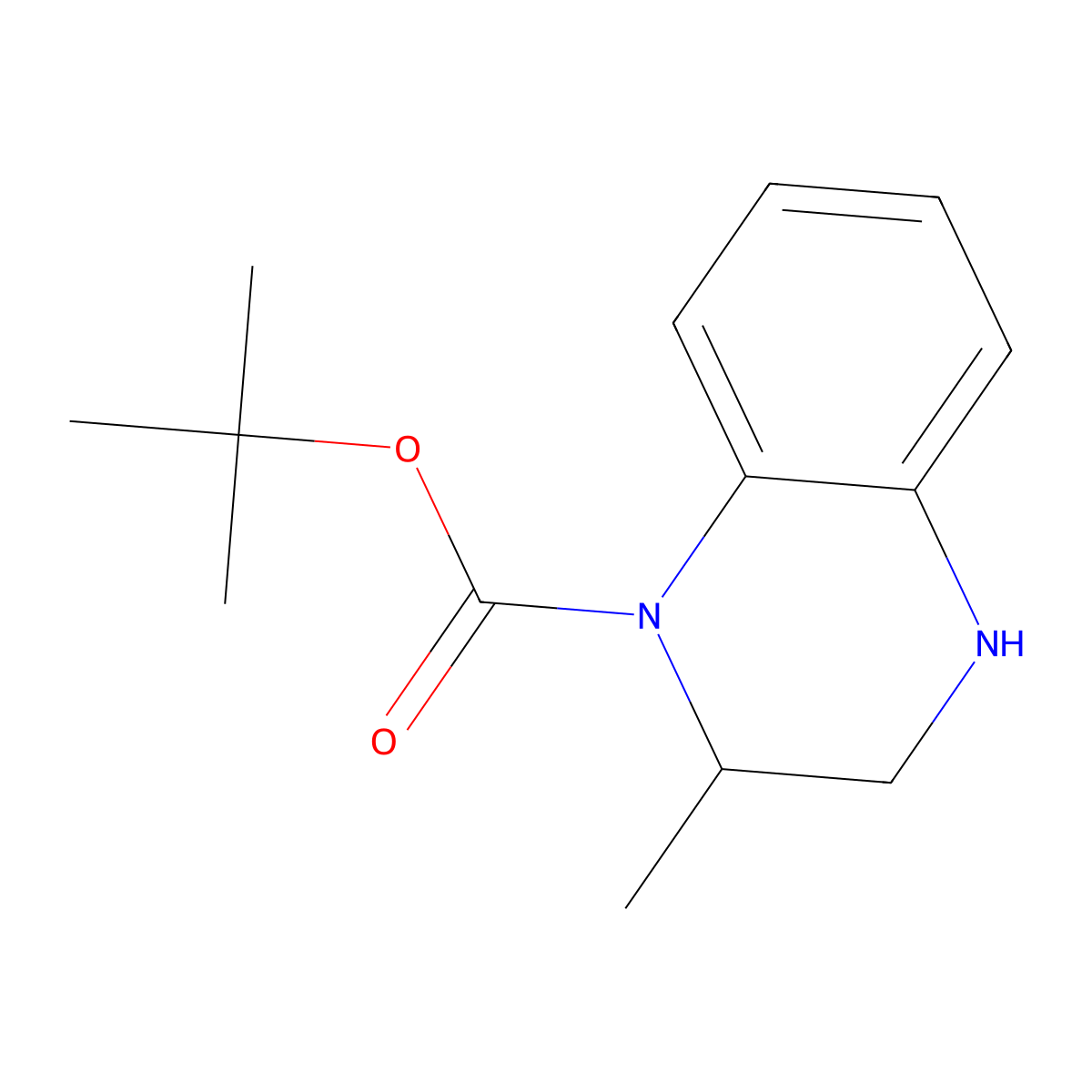 Tert-butyl 2-methyl-1,2,3,4-tetrahydroquinoxaline-1-carboxylate molecular structure, CAS 1823812-89-0