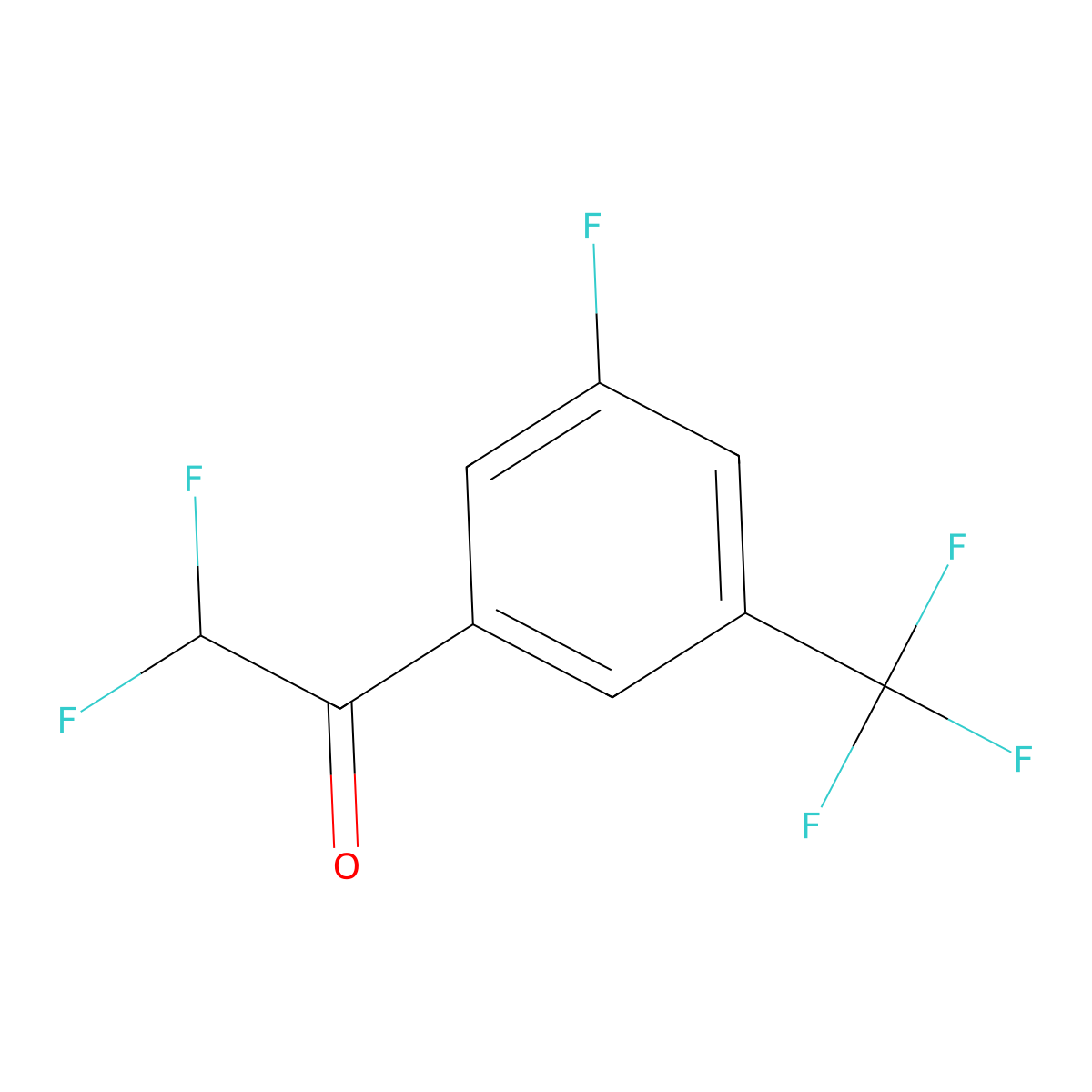 2,2-Difluoro-1-(3-fluoro-5-(trifluoromethyl)phenyl)ethanone molecular structure, CAS 1823813-02-0