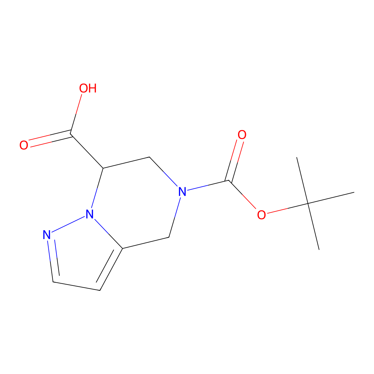 5-(tert-Butoxycarbonyl)-4,5,6,7-tetrahydropyrazolo[1,5-a]pyrazine-7-carboxylic acid molecular structure, CAS 1823815-24-2