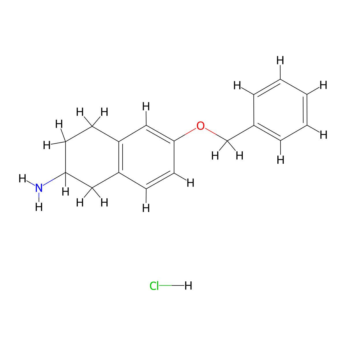 6-(Benzyloxy)-1,2,3,4-tetrahydronaphthalen-2-amine hydrochloride molecular structure, CAS 1823815-46-8