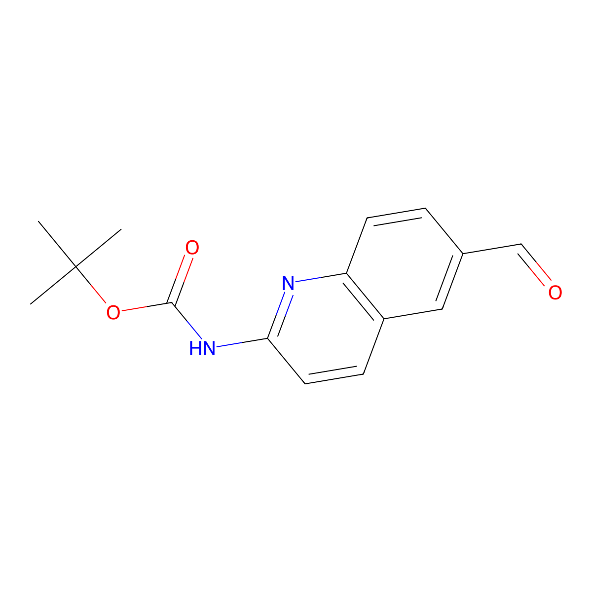 Tert-butyl (6-formylquinolin-2-yl)carbamate molecular structure, CAS 1823815-66-2