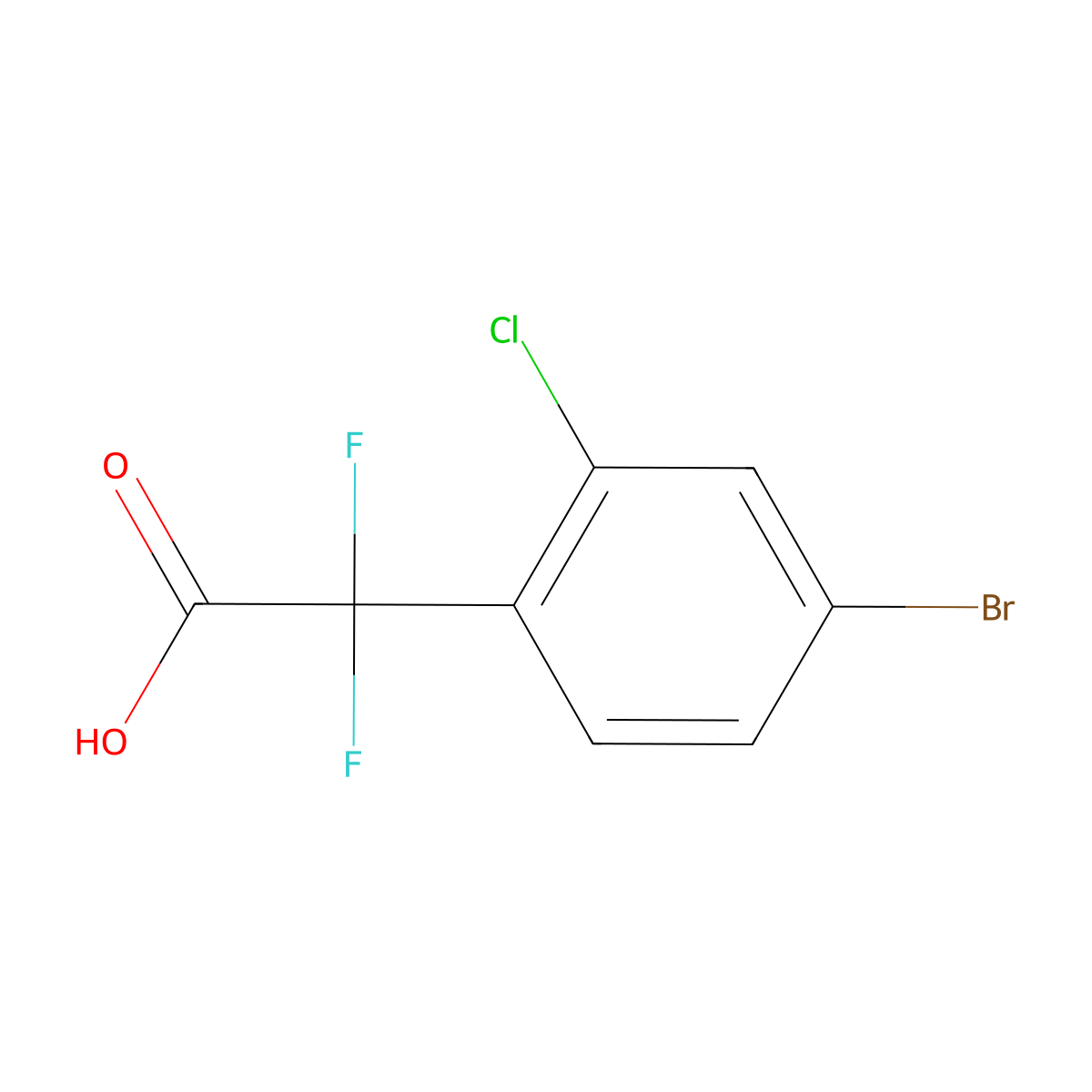 2-(4-Bromo-2-chlorophenyl)-2,2-difluoroacetic acid molecular structure, CAS 1823816-46-1