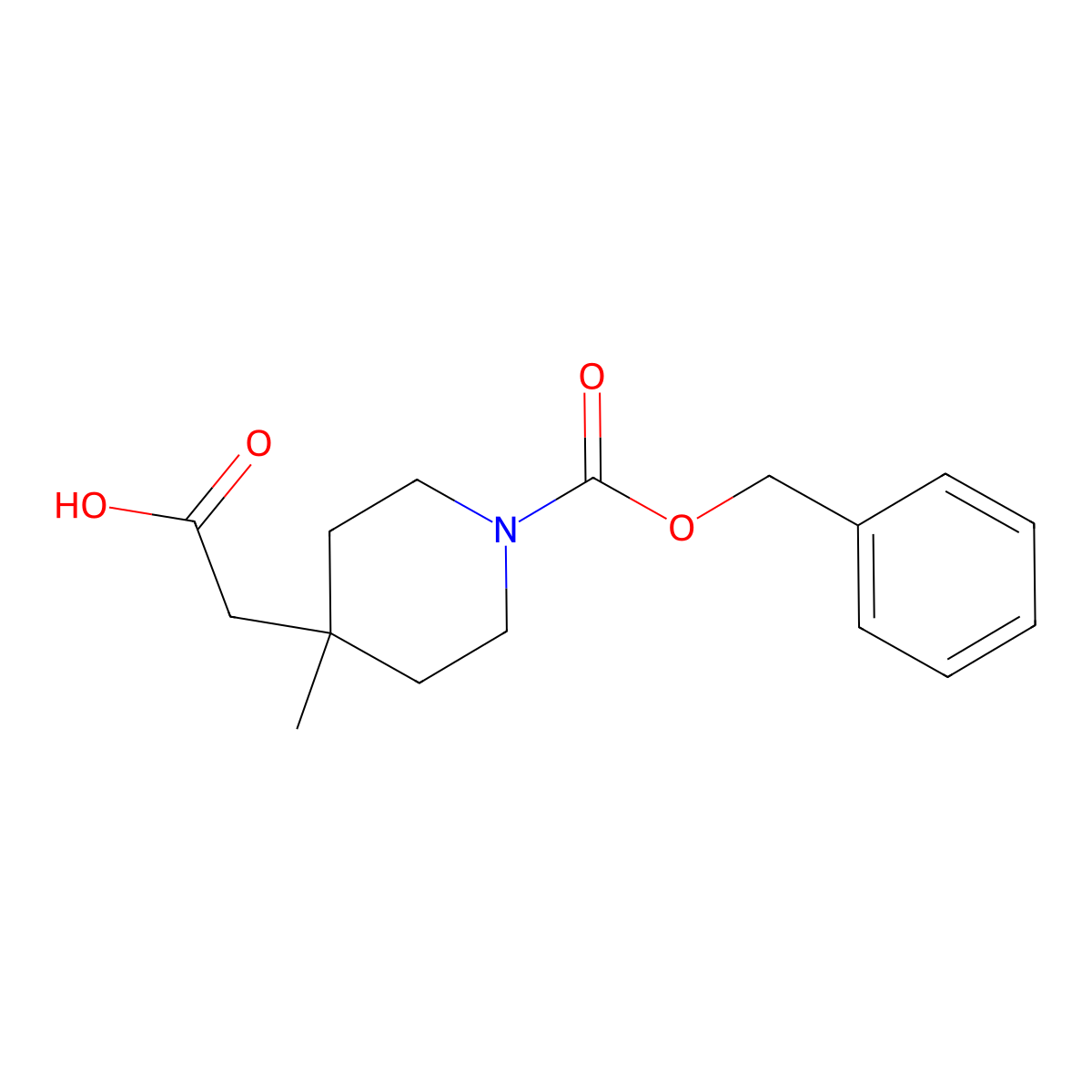 2-{1-[(Benzyloxy)carbonyl]-4-methylpiperidin-4-yl}acetic acid molecular structure, CAS 1823817-80-6