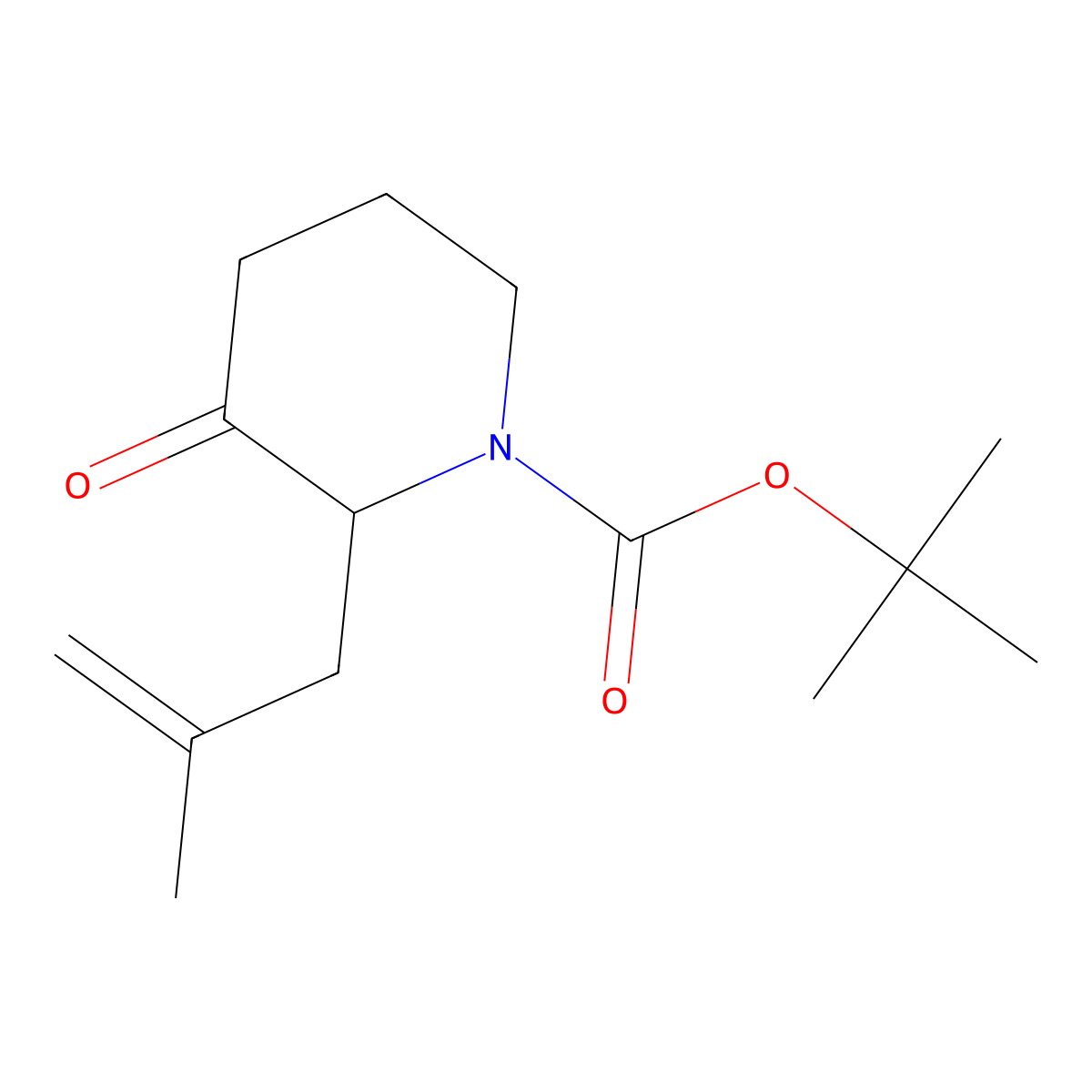 tert-Butyl 2-(2-methylallyl)-3-oxopiperidine-1-carboxylate molecular structure, CAS 1823817-81-7