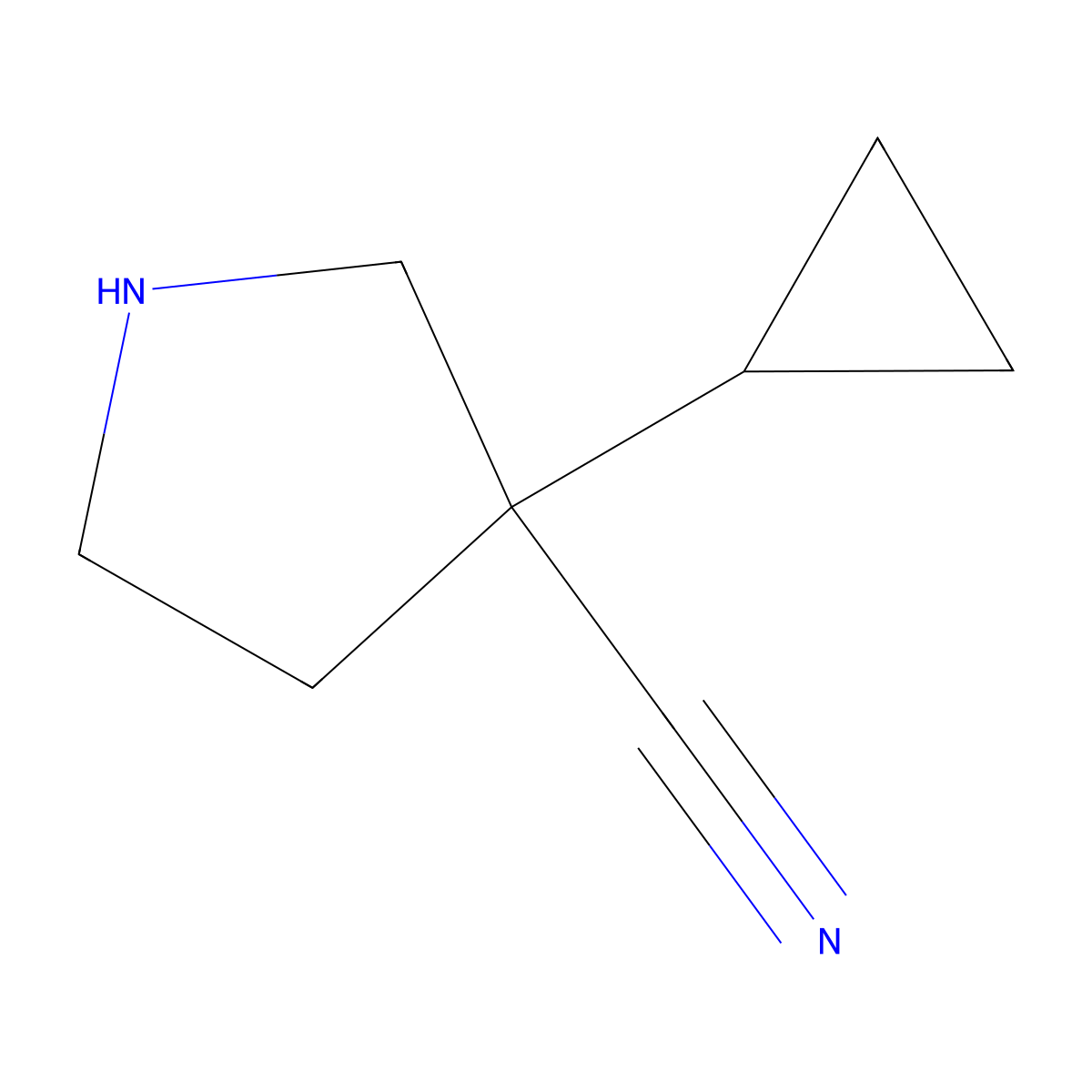 3-Cyclopropylpyrrolidine-3-carbonitrile molecular structure, CAS 1823818-19-4