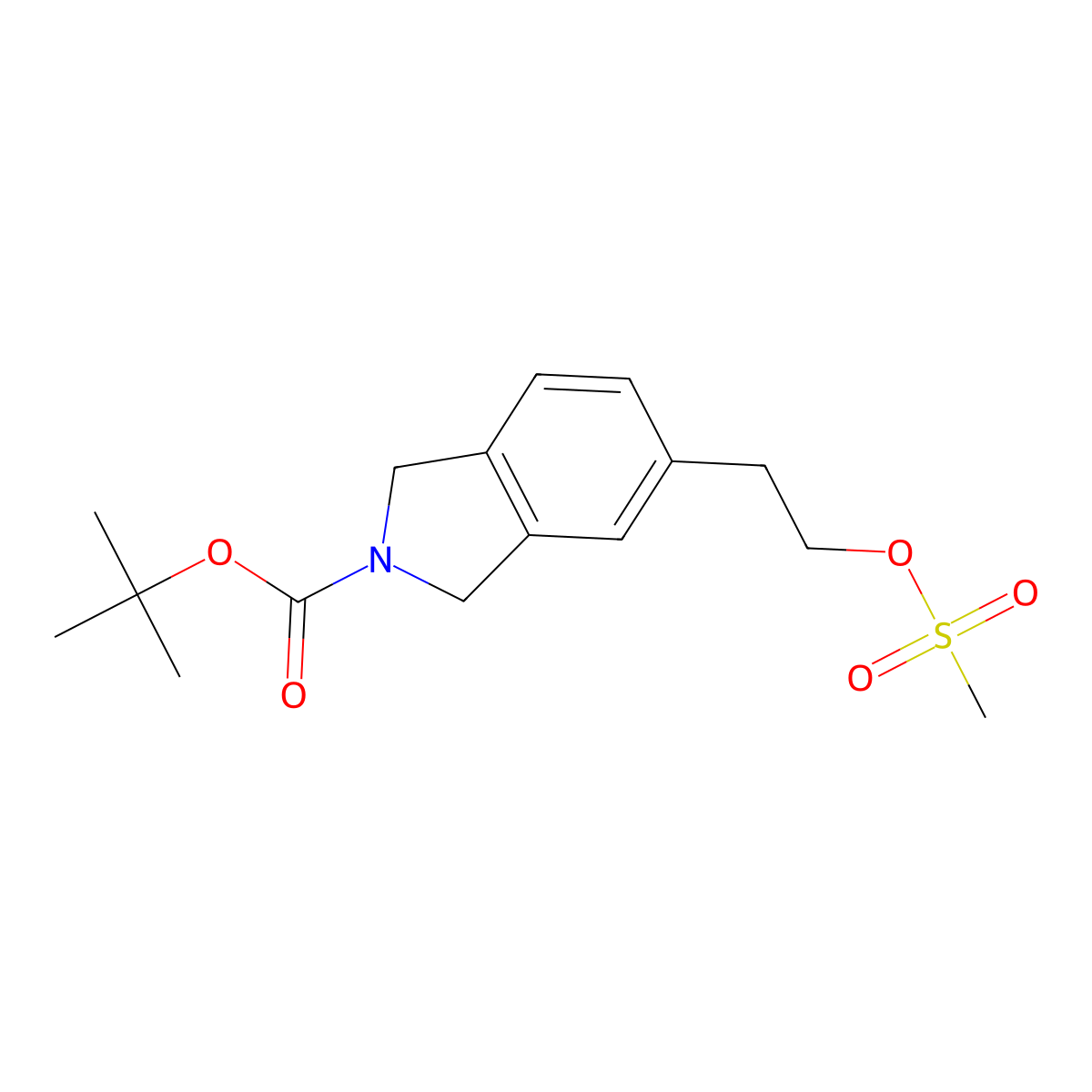 Tert-butyl 5-(2-((methylsulfonyl)oxy)ethyl)isoindoline-2-carboxylate molecular structure, CAS 1823818-24-1