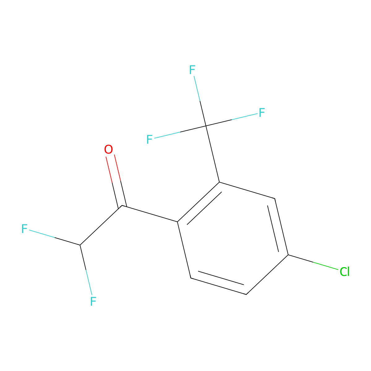 1-[4-Chloro-2-(trifluoromethyl)phenyl]-2,2-difluoroethan-1-one molecular structure, CAS 1823819-96-0