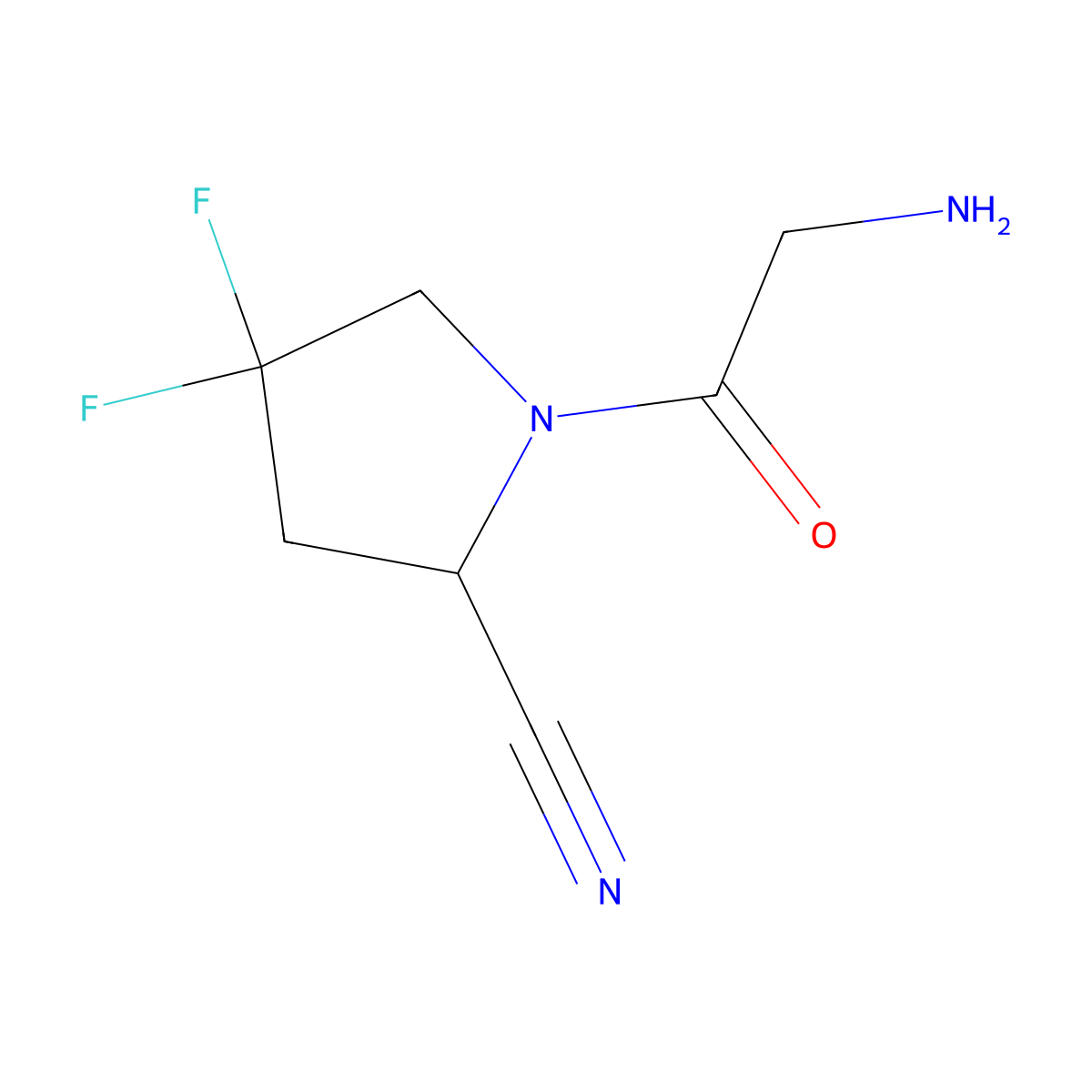 1-(2-Aminoacetyl)-4,4-difluoro-pyrrolidine-2-carbonitrile molecular structure, CAS 1823820-60-5