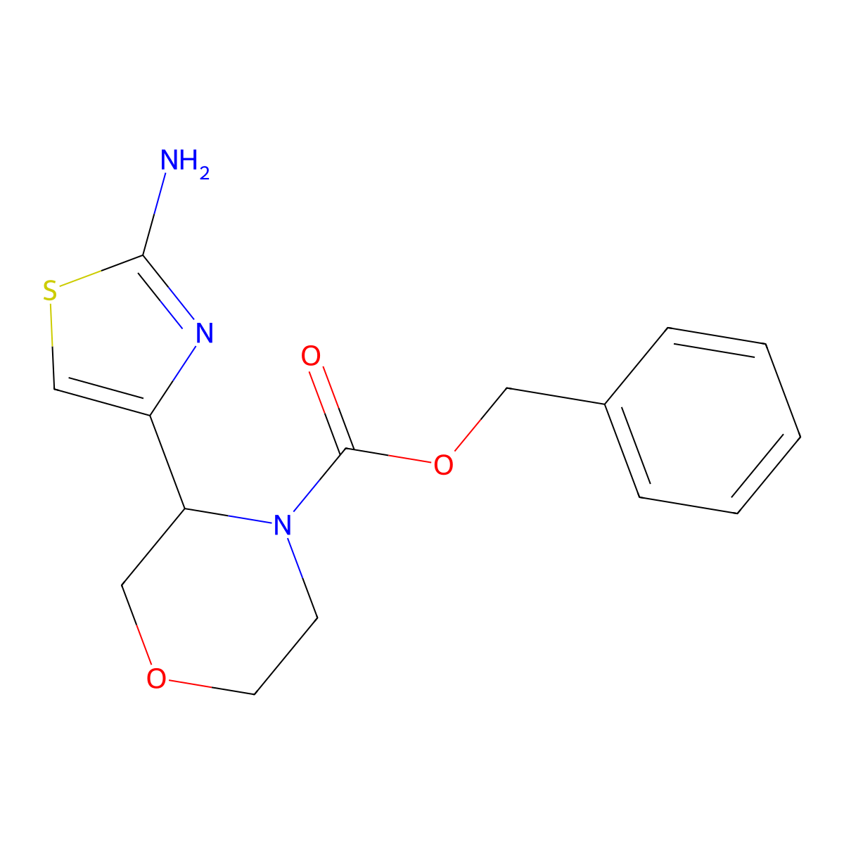 Benzyl 3-(2-aminothiazol-4-yl)morpholine-4-carboxylate molecular structure, CAS 1823822-55-4