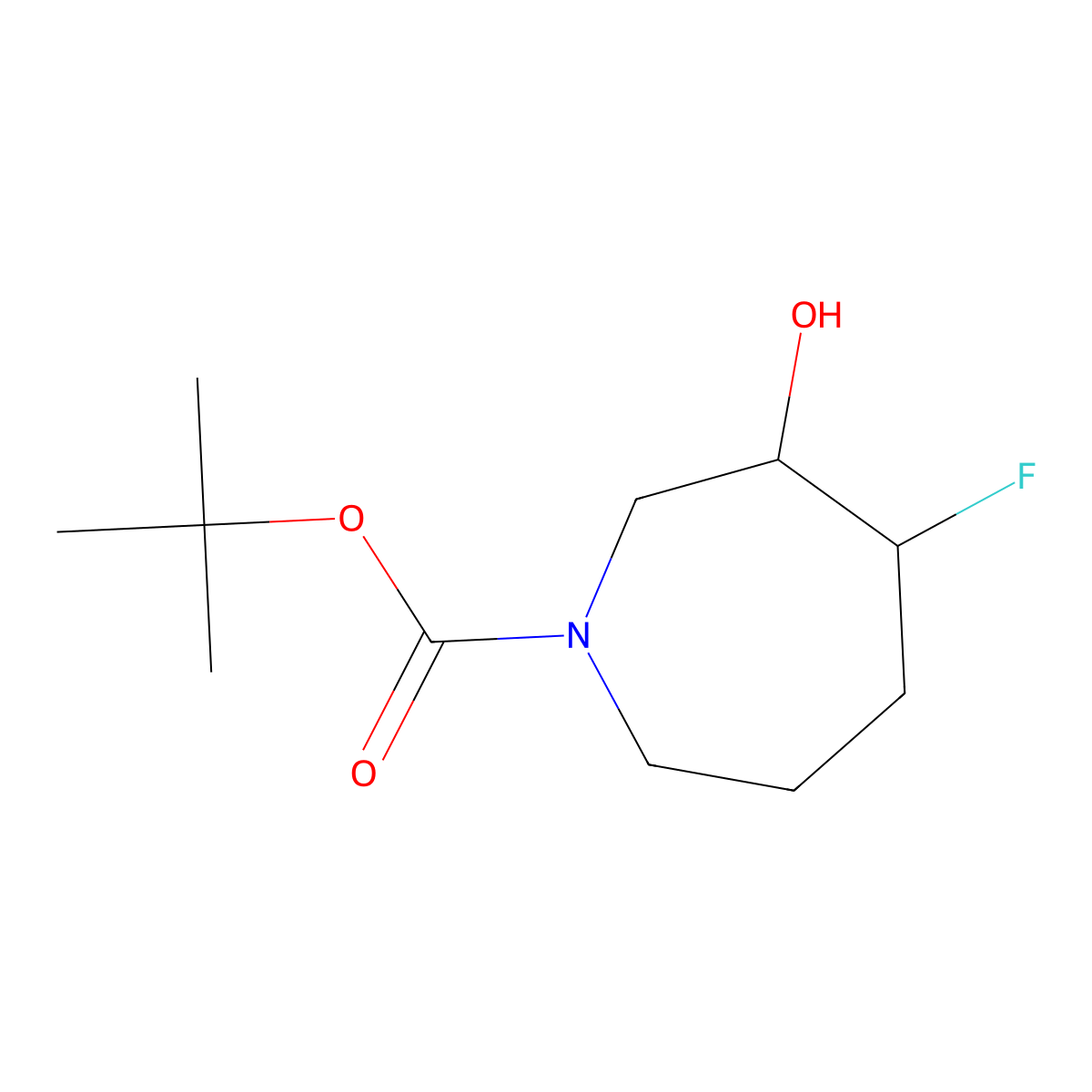 tert-Butyl 4-fluoro-3-hydroxyazepane-1-carboxylate molecular structure, CAS 1823822-57-6