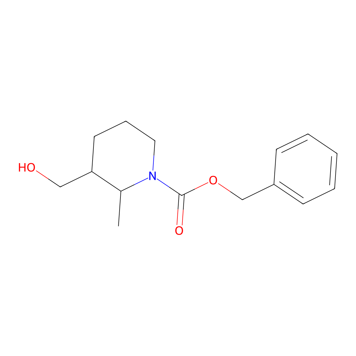 Benzyl 3-(hydroxymethyl)-2-methylpiperidine-1-carboxylate molecular structure, CAS 1823822-71-4