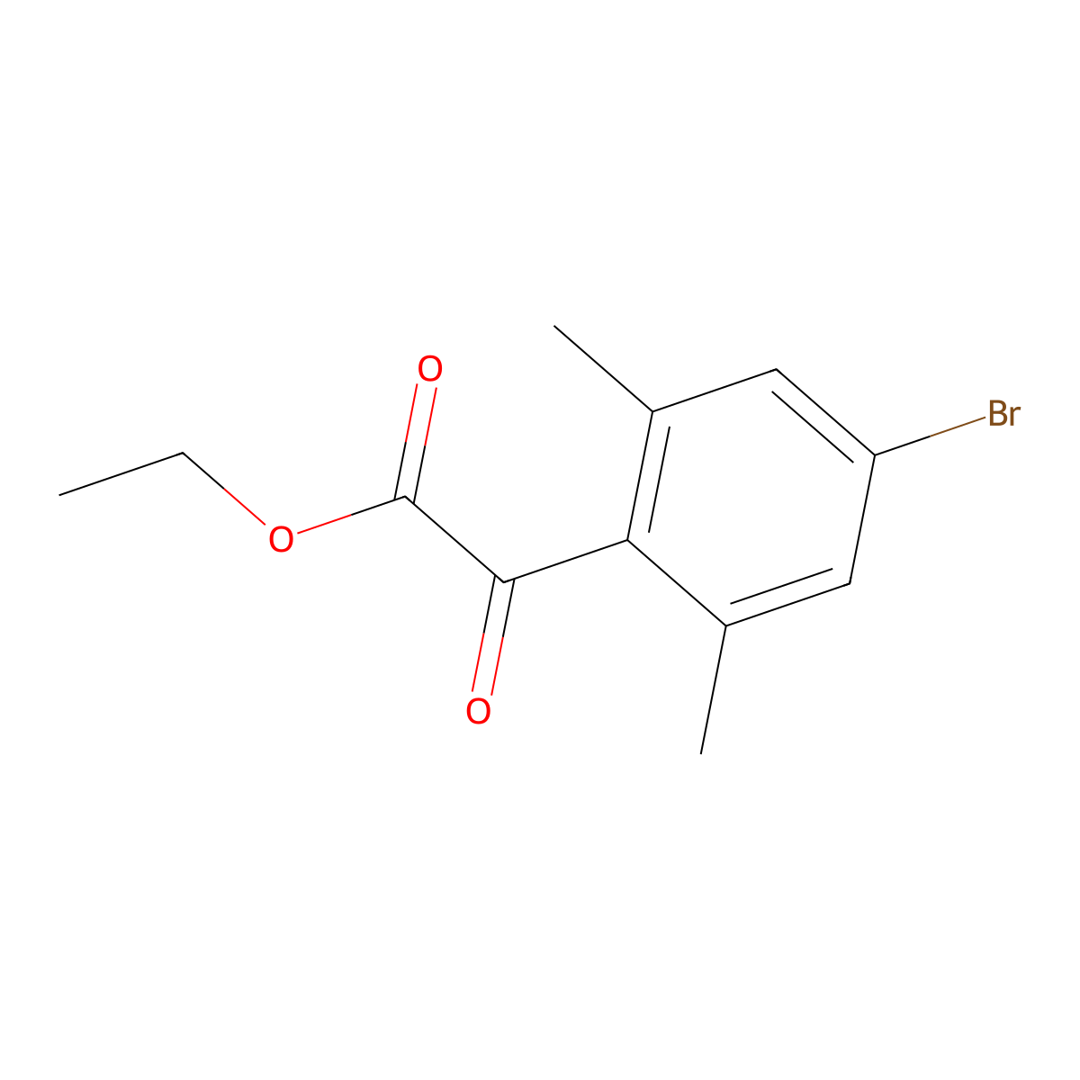 Ethyl 2-(4-bromo-2,6-dimethylphenyl)-2-oxoacetate molecular structure, CAS 1823827-46-8