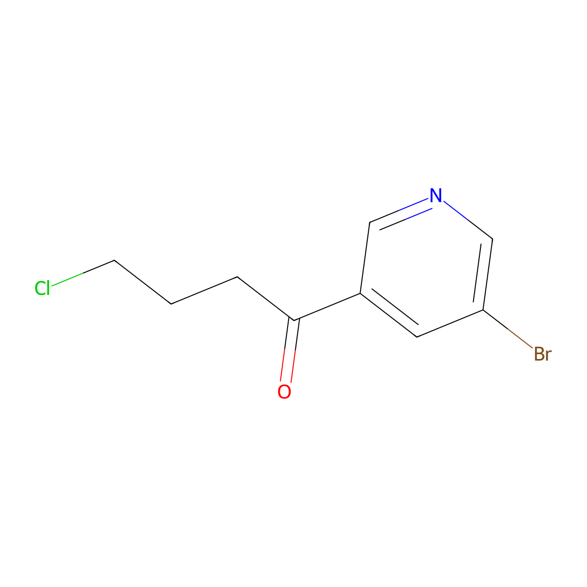1-(5-Bromopyridin-3-yl)-4-chlorobutan-1-one molecular structure, CAS 1823829-33-9