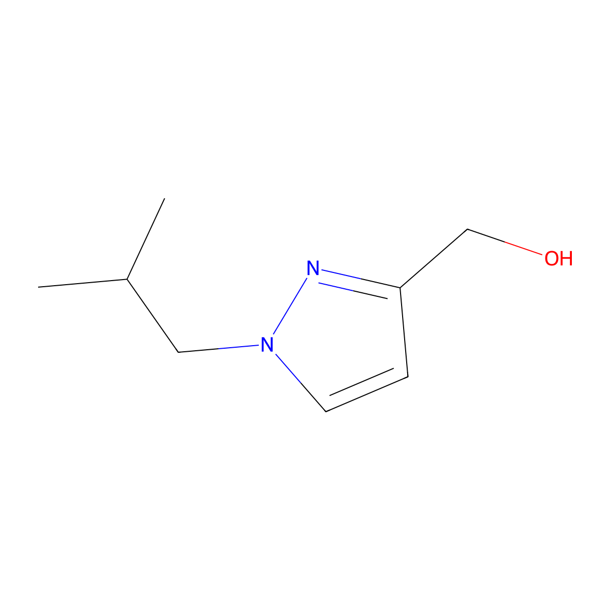 [1-(2-methylpropyl)-1H-pyrazol-3-yl]methanol molecular structure, CAS 1823829-50-0