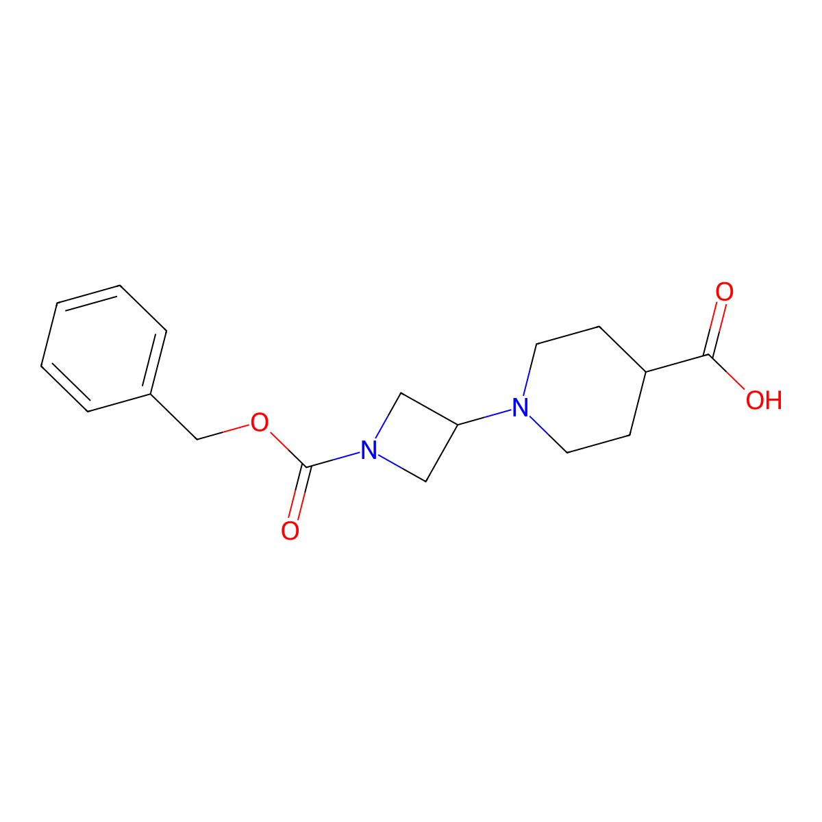 1-{1-[(Benzyloxy)carbonyl]azetidin-3-yl}piperidine-4-carboxylic acid molecular structure, CAS 1823832-44-5