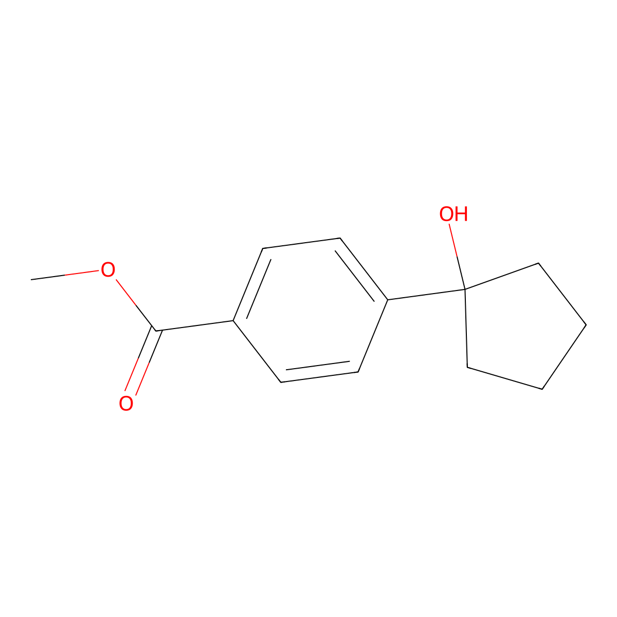Methyl 4-(1-hydroxycyclopentyl)benzoate molecular structure, CAS 1823832-63-8