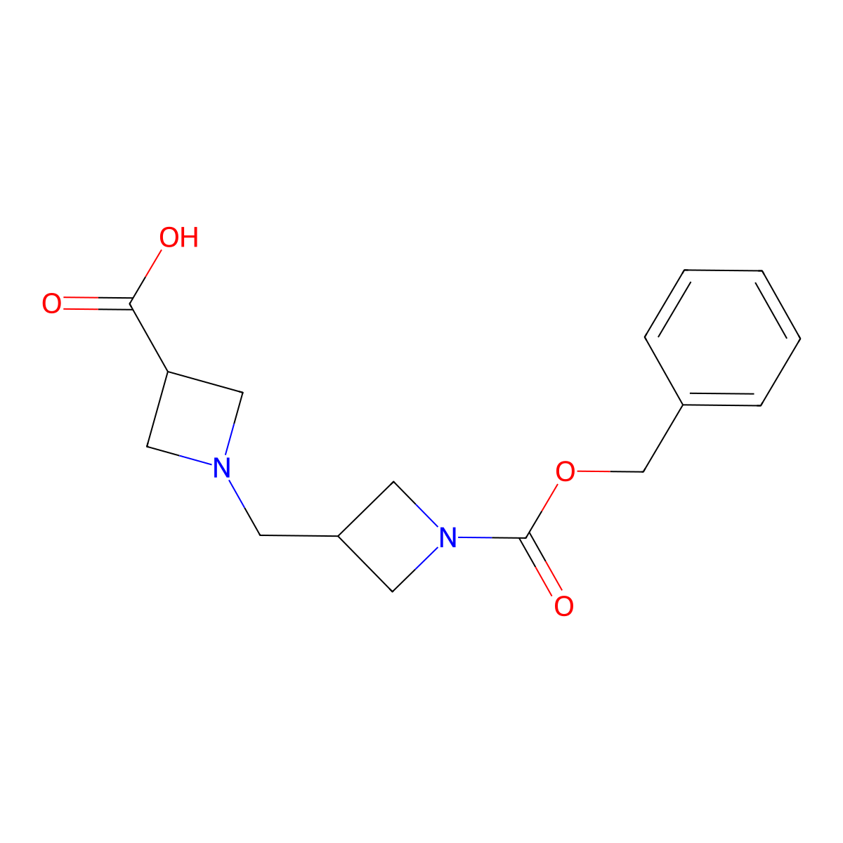 1-({1-[(Benzyloxy)carbonyl]azetidin-3-yl}methyl)azetidine-3-carboxylic acid molecular structure, CAS 1823832-97-8