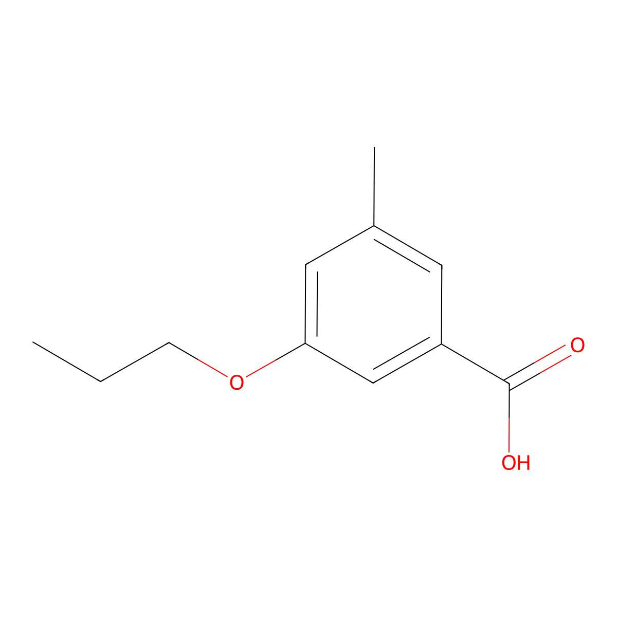 3-Methyl-5-propoxybenzoic acid molecular structure, CAS 1823833-89-1