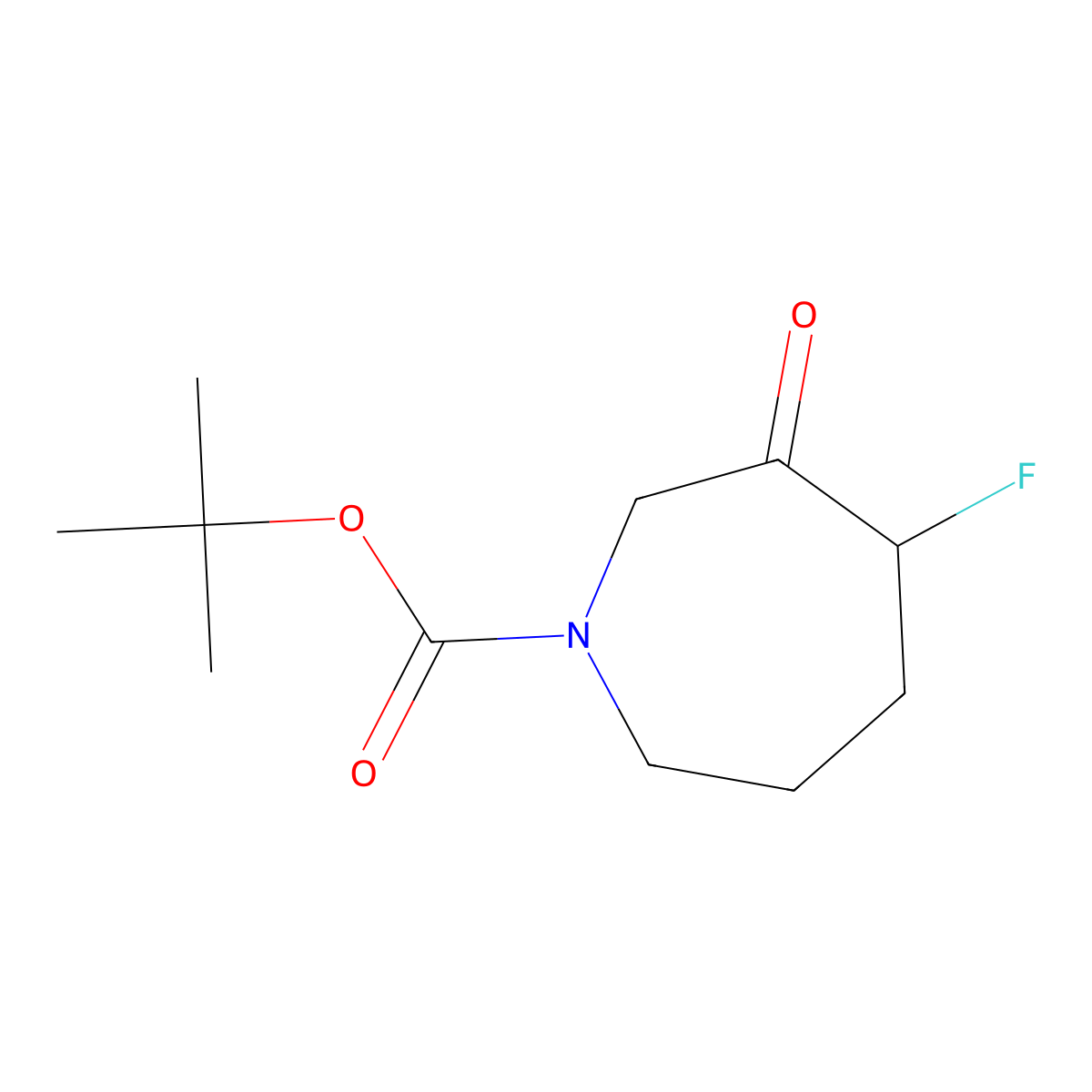 tert-Butyl 4-fluoro-3-oxoazepane-1-carboxylate molecular structure, CAS 1823834-07-6