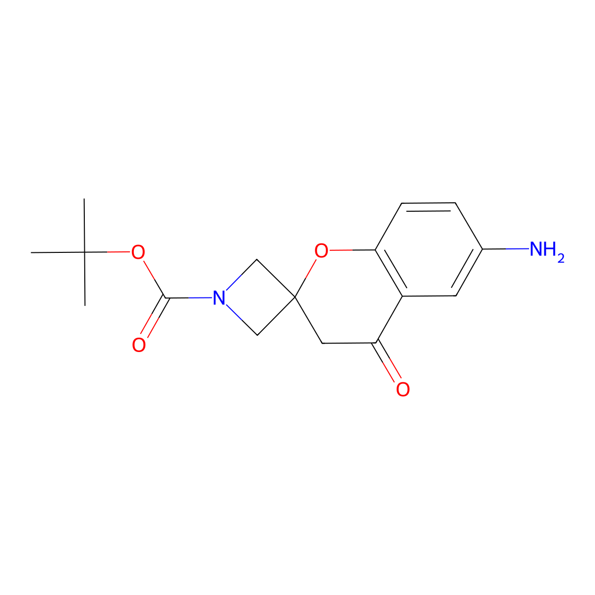 tert-Butyl 6'-amino-4'-oxospiro[azetidine-3,2'-chroman]-1-carboxylate molecular structure, CAS 1823834-77-0