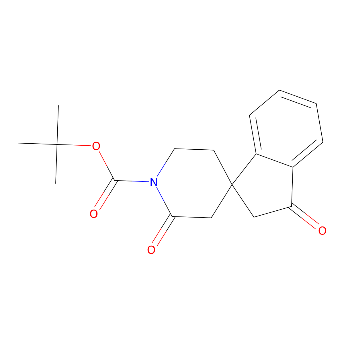 tert-Butyl 2',3-dioxo-2,3-dihydrospiro[indene-1,4'-piperidine]-1'-carboxylate molecular structure, CAS 1823835-30-8
