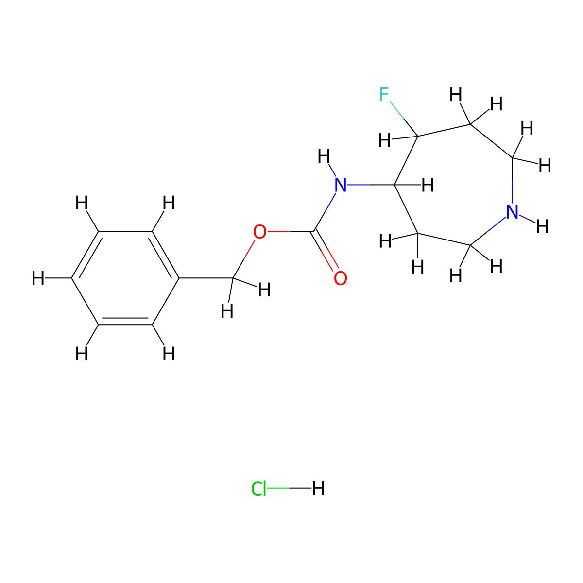 Benzyl (5-fluoroazepan-4-yl)carbamate hydrochloride molecular structure, CAS 1823835-61-5