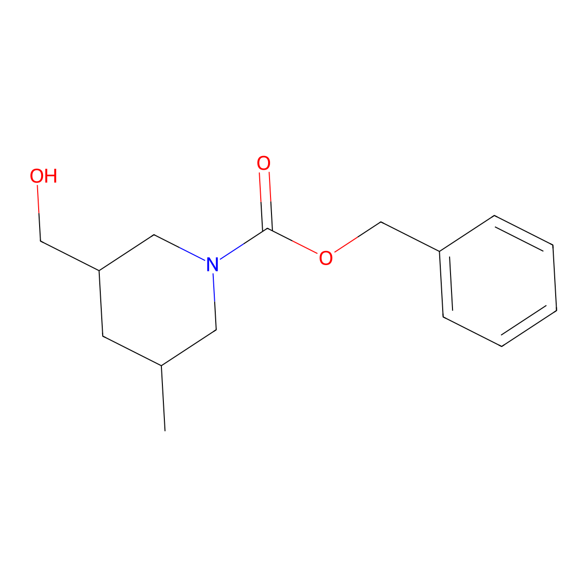 Benzyl 3-(hydroxymethyl)-5-methylpiperidine-1-carboxylate molecular structure, CAS 1823835-83-1