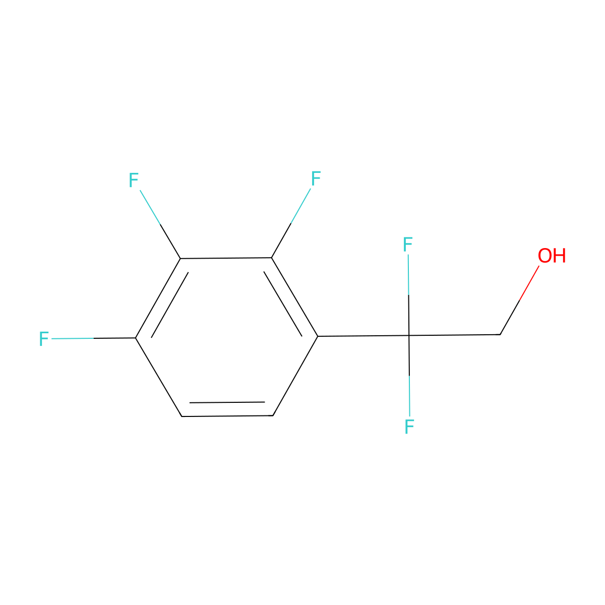 2,2-Difluoro-2-(2,3,4-trifluorophenyl)ethan-1-ol molecular structure, CAS 1823835-98-8