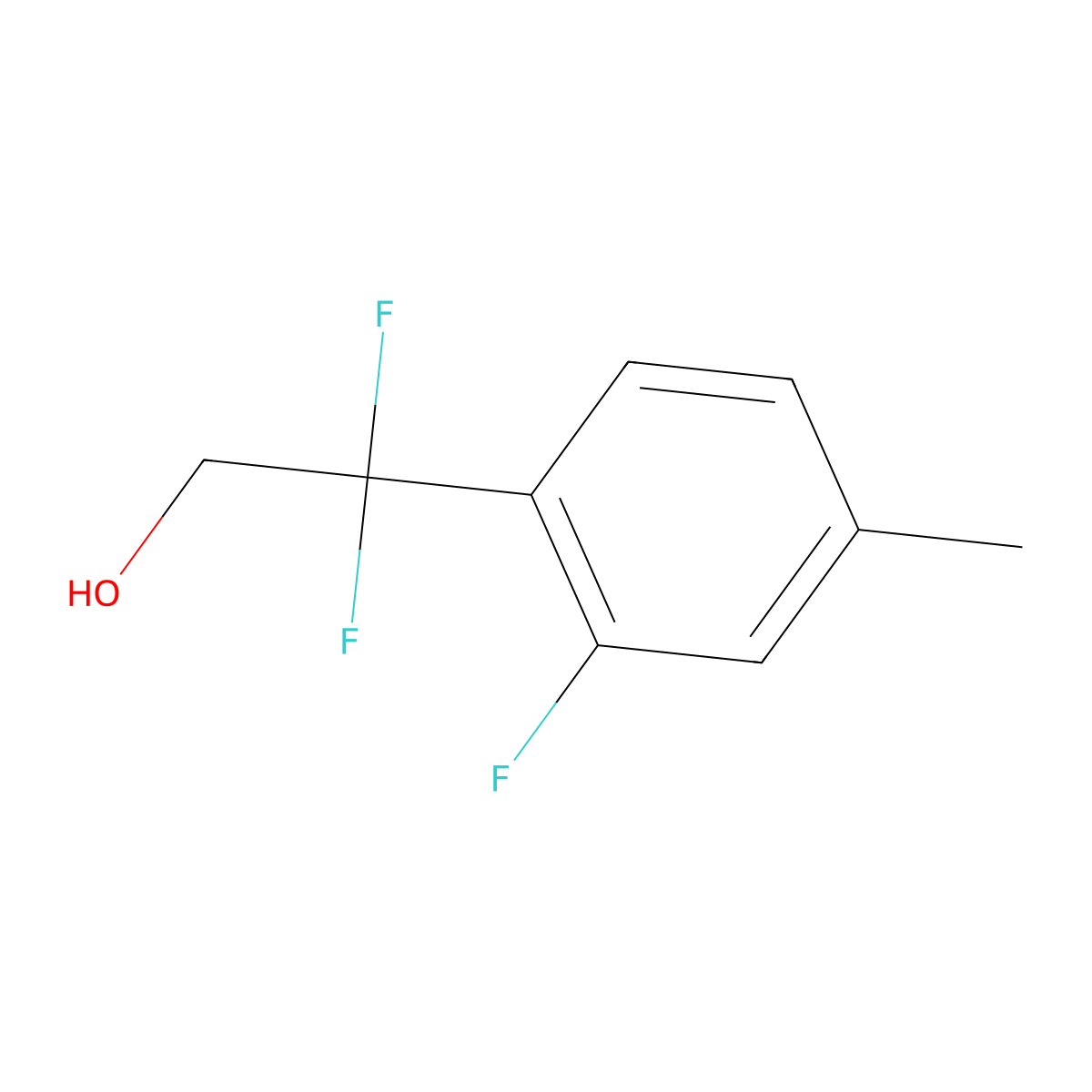 2,2-Difluoro-2-(2-fluoro-4-methylphenyl)ethan-1-ol molecular structure, CAS 1823836-02-7