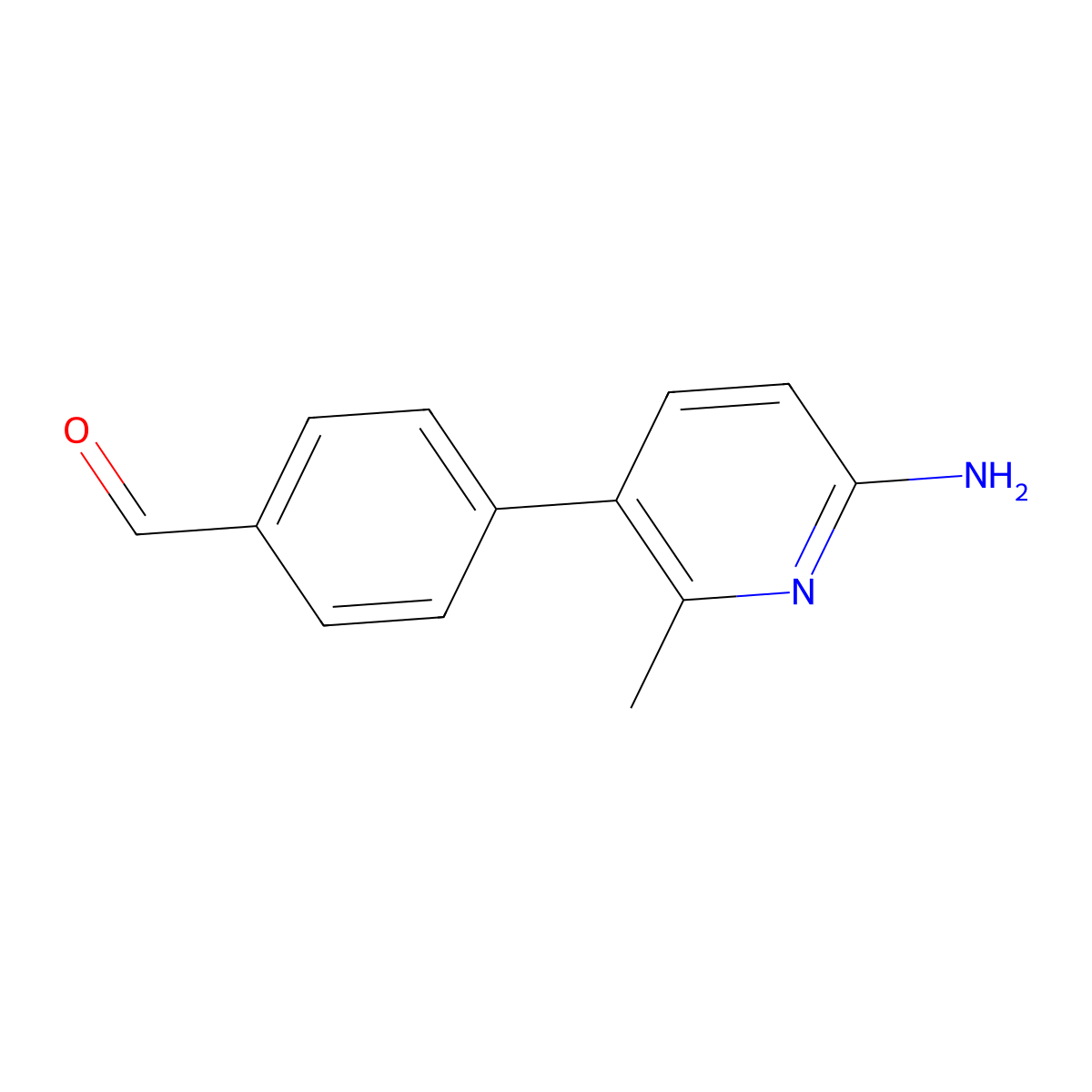 4-(6-Amino-2-methylpyridin-3-yl)benzaldehyde molecular structure, CAS 1823836-69-6