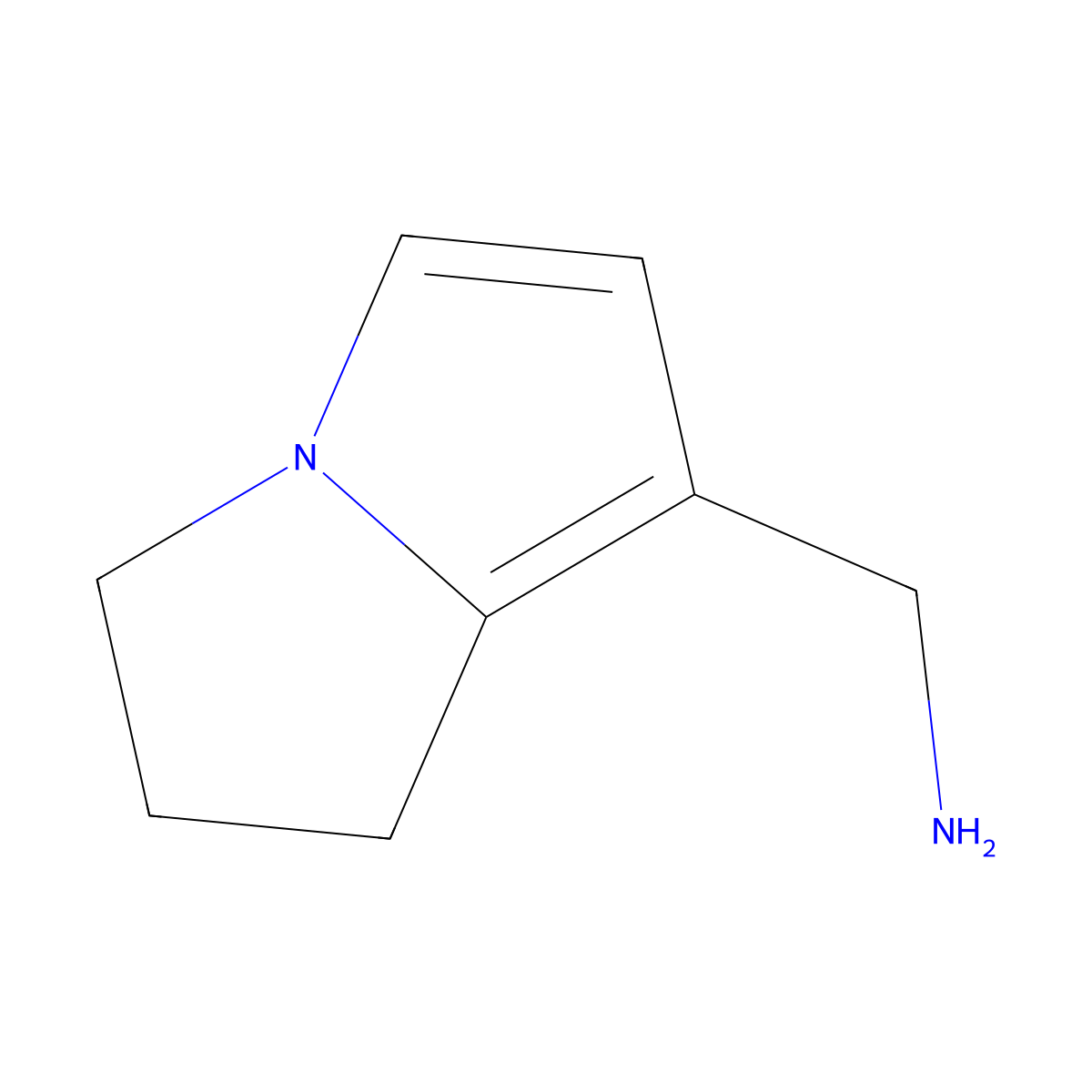 1-(2,3-dihydro-1H-pyrrolizin-7-yl)methanamine molecular structure, CAS 1823837-96-2