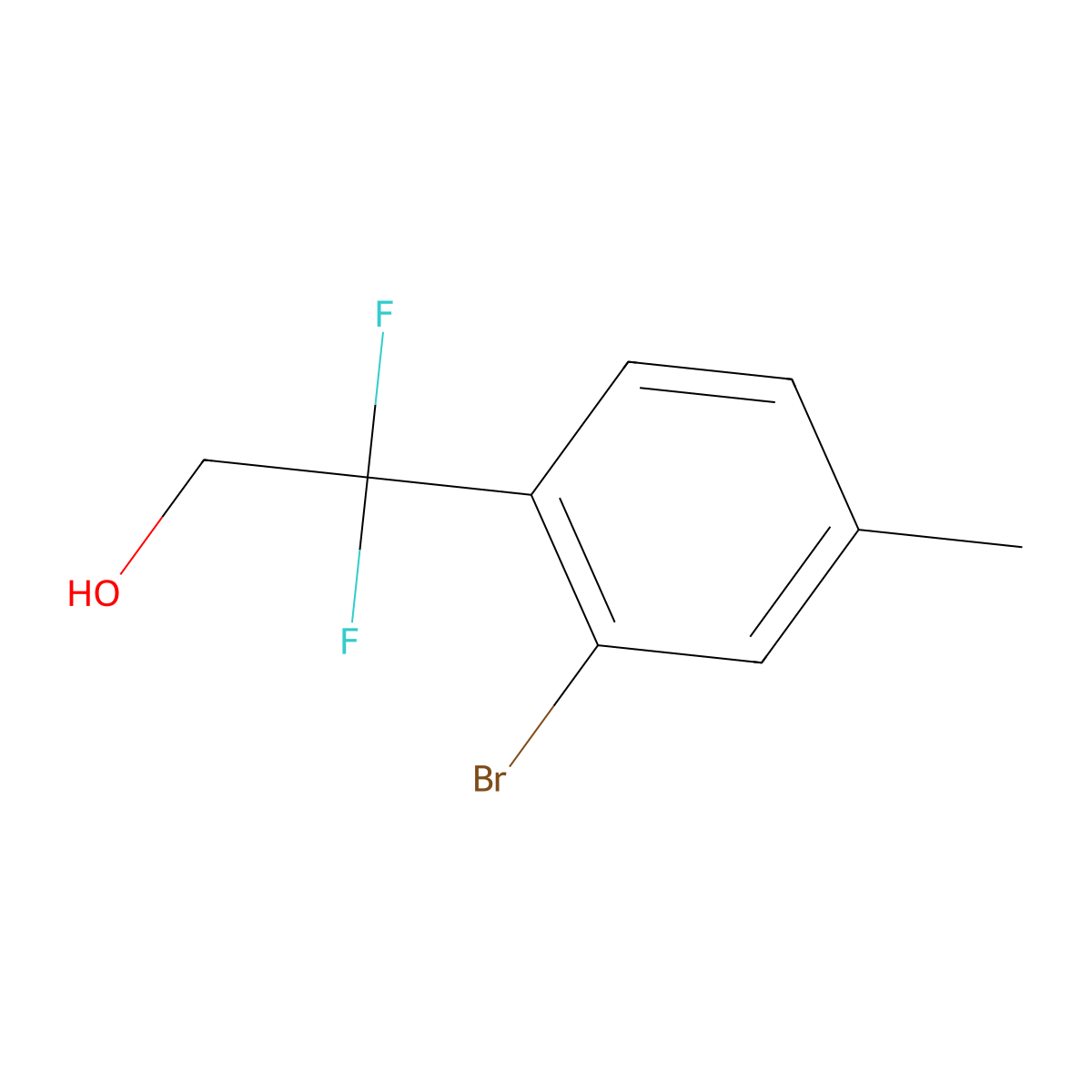 2-(2-Bromo-4-methylphenyl)-2,2-difluoroethan-1-ol molecular structure, CAS 1823839-54-8
