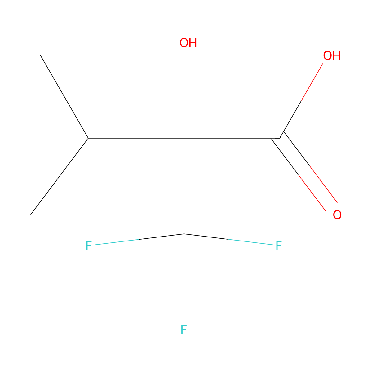 2-Hydroxy-3-methyl-2-(trifluoromethyl)butanoic acid molecular structure, CAS 1823842-47-2