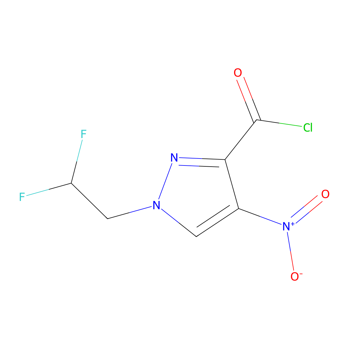1-(2,2-Difluoroethyl)-4-nitro-1H-pyrazole-3-carbonyl chloride molecular structure, CAS 1823843-01-1
