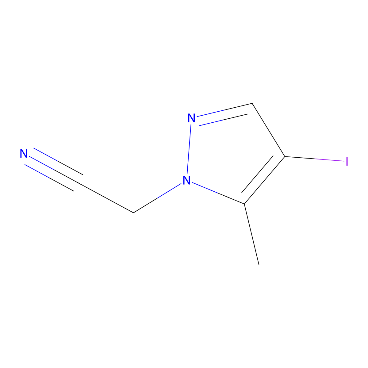 2-(4-Iodo-5-methyl-1H-pyrazol-1-yl)acetonitrile molecular structure, CAS 1823843-24-8