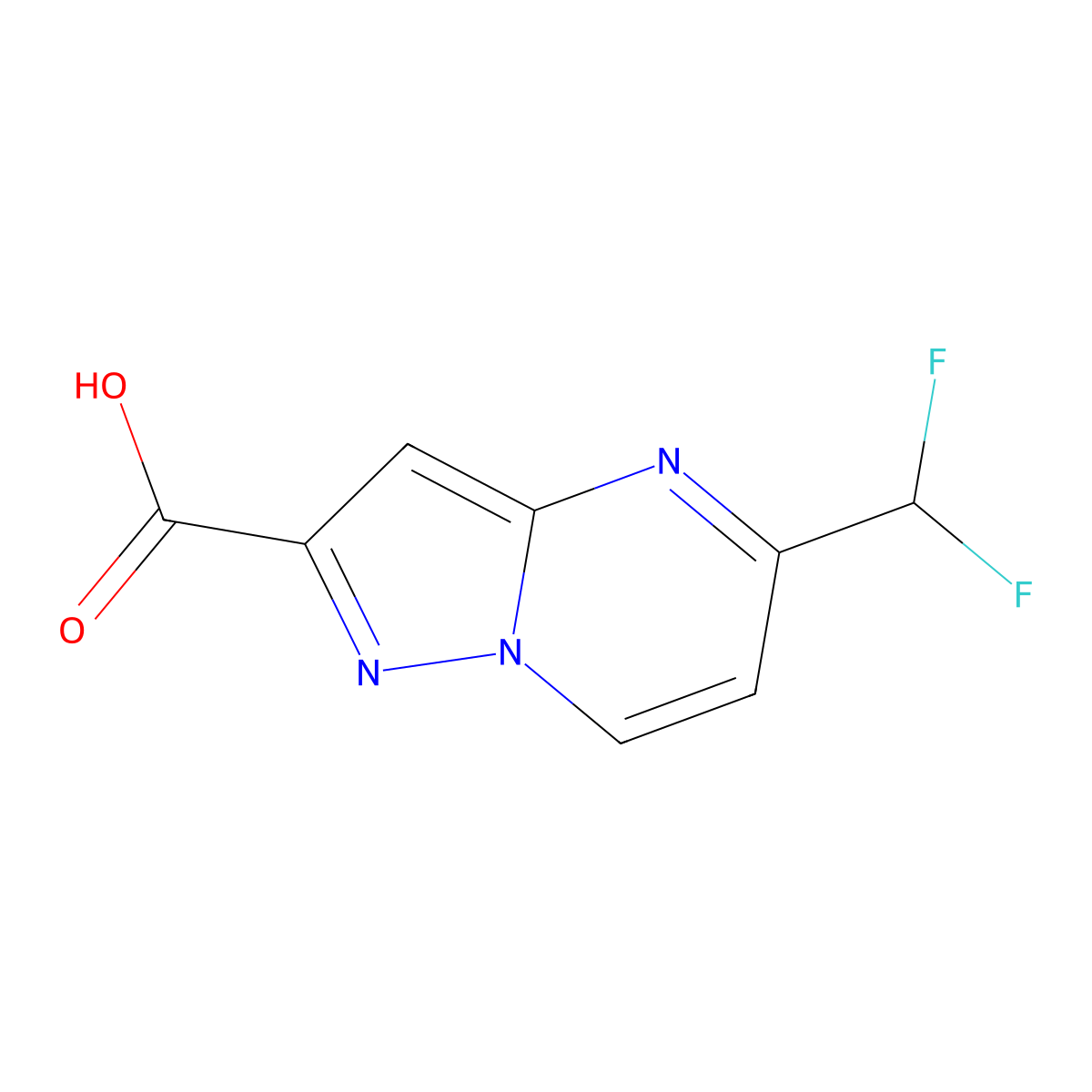 5-(Difluoromethyl)pyrazolo[1,5-A]pyrimidine-2-carboxylic acid molecular structure, CAS 1823843-51-1